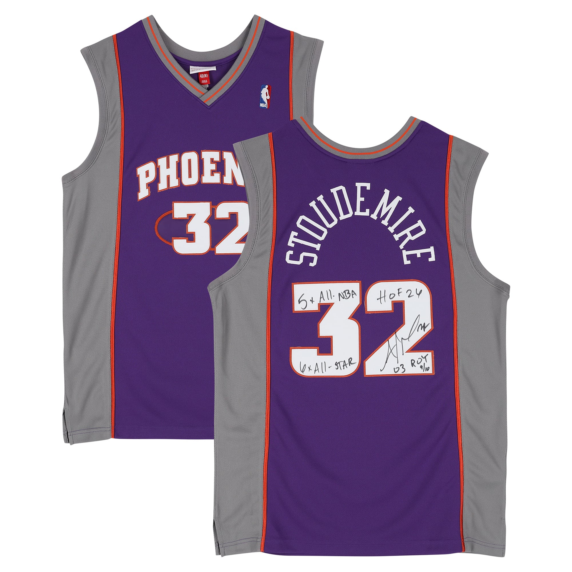Amar'e Stoudemire Phoenix Suns Autographed Purple Mitchell & Ness 2002 Authentic Jersey with Multiple Inscriptions - Limited Edition of 10