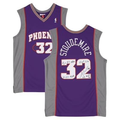 Amar'e Stoudemire Phoenix Suns Autographed Fanatics Authentic Purple Mitchell & Ness 2002 Authentic Jersey with Multiple Inscriptions - Limited Edition of 10