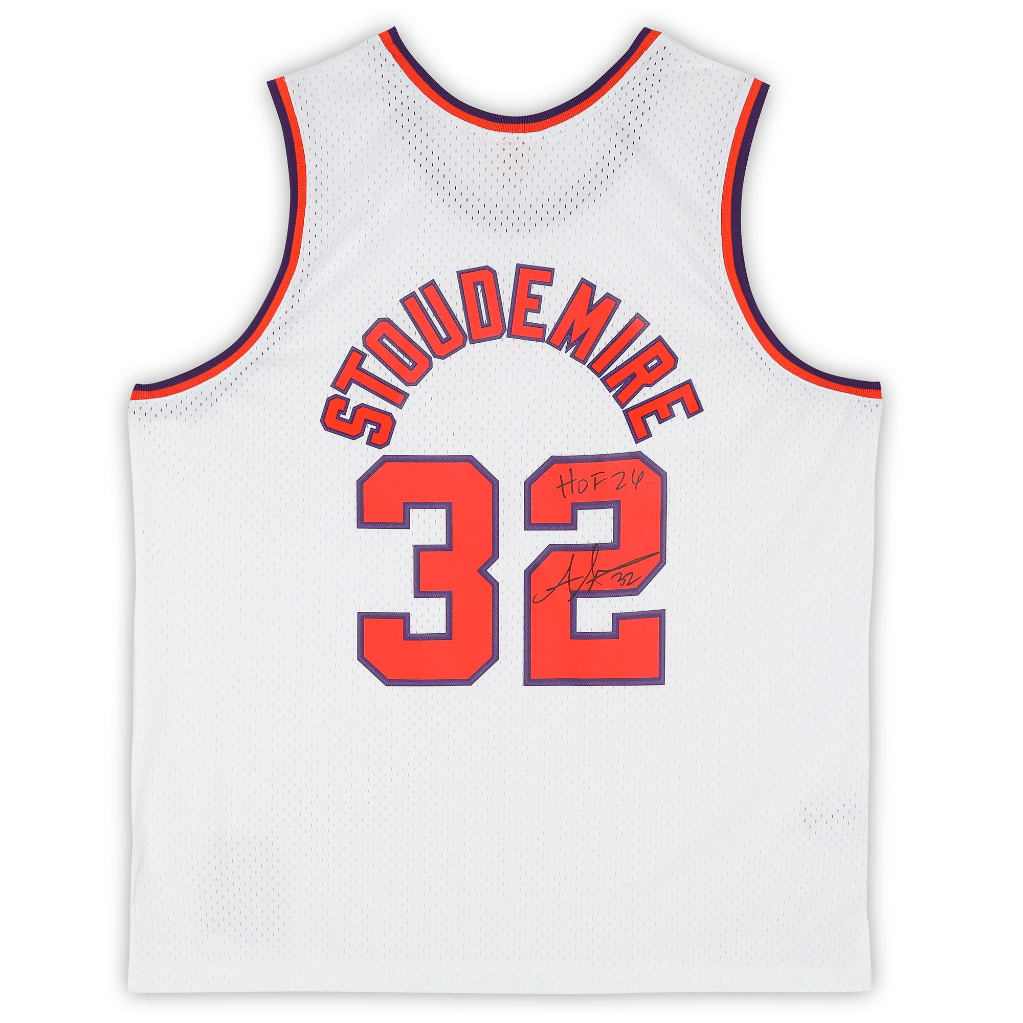 Amar'e Stoudemire Phoenix Suns Autographed White Mitchell & Ness 2002 Swingman Jersey with "HOF 26" Inscription