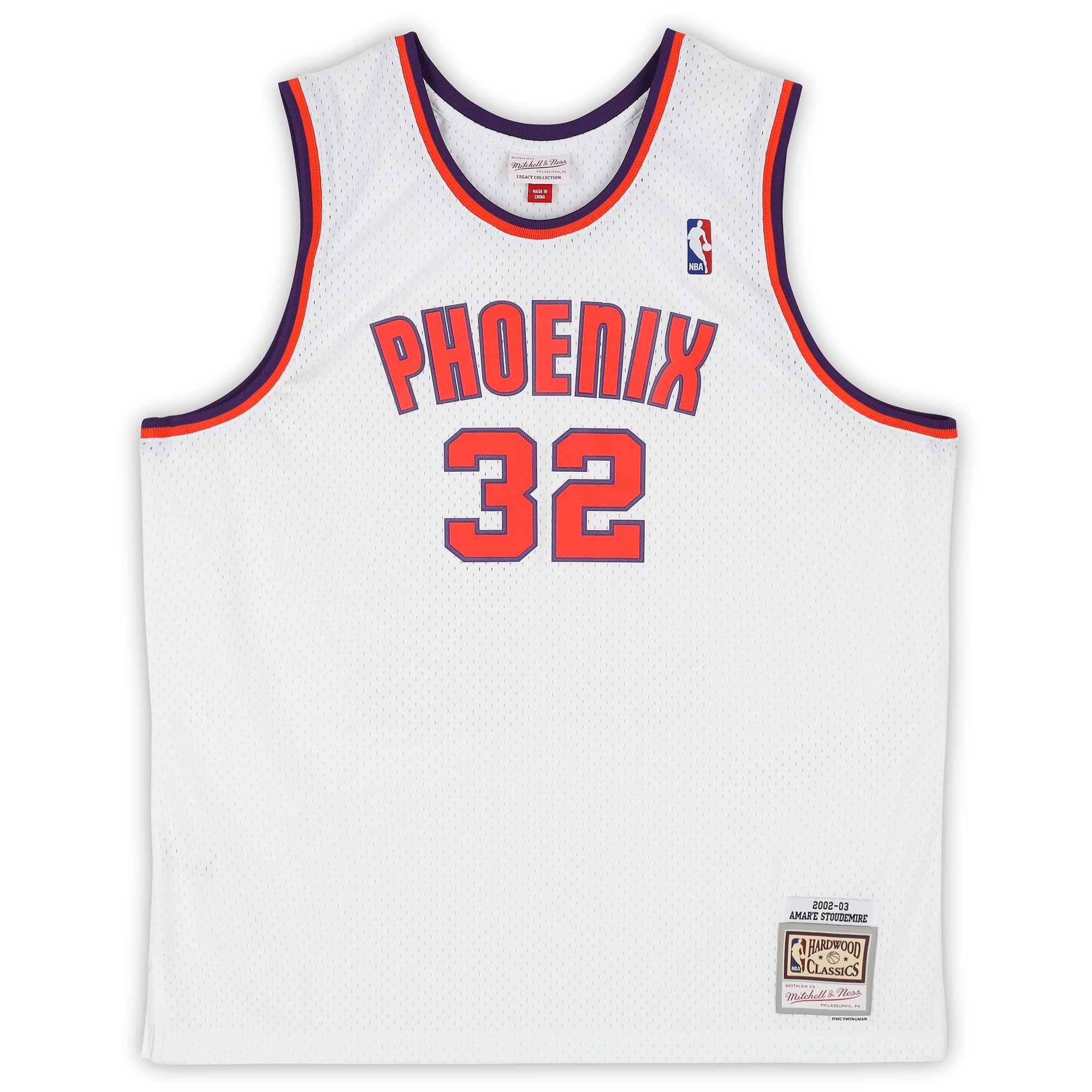 Amar'e Stoudemire Phoenix Suns Autographed White Mitchell & Ness 2002 Swingman Jersey with "HOF 26" Inscription