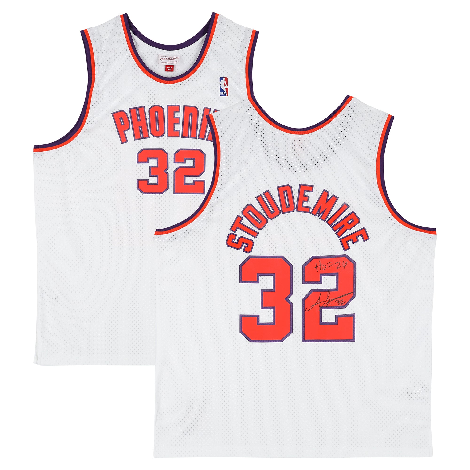 Amar'e Stoudemire Phoenix Suns Autographed White Mitchell & Ness 2002 Swingman Jersey with "HOF 26" Inscription