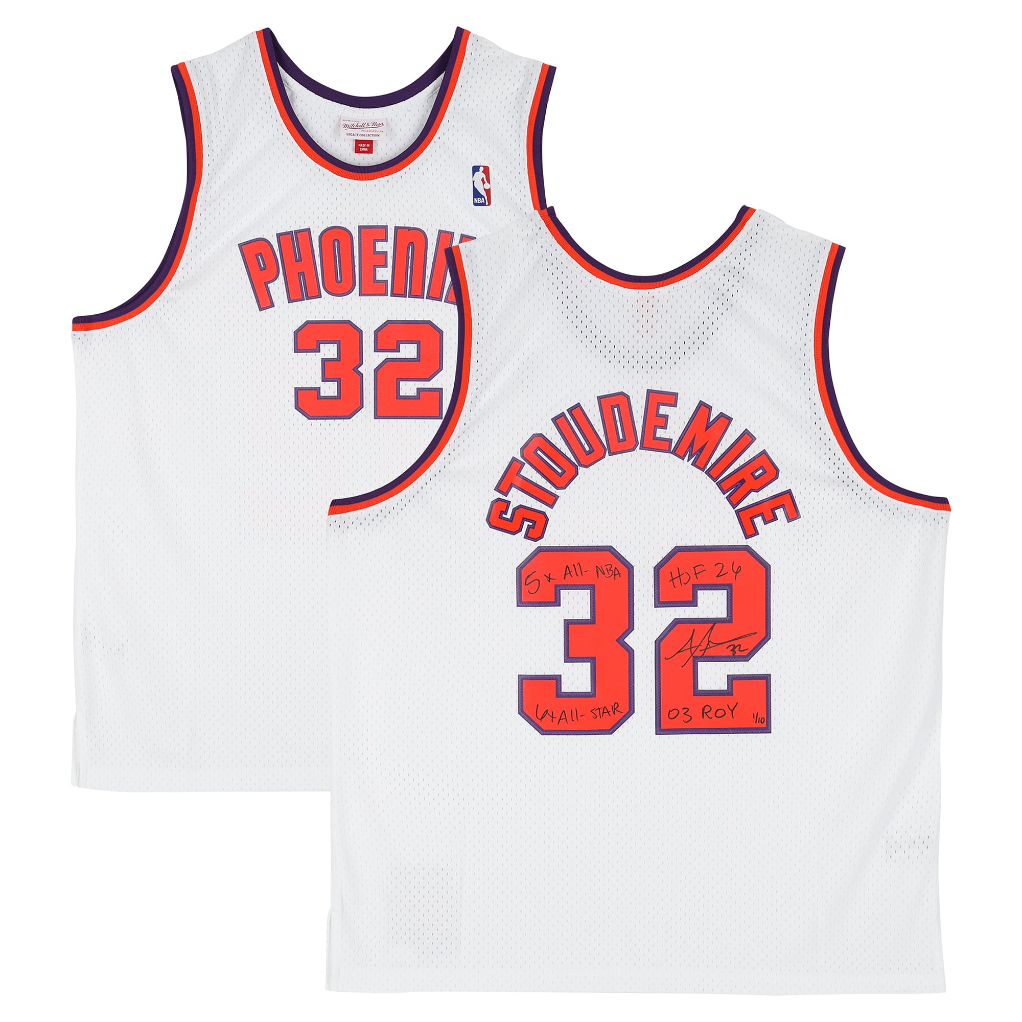 Amar'e Stoudemire Phoenix Suns Autographed White Mitchell & Ness 2002 Swingman Jersey with Multiple Inscriptions