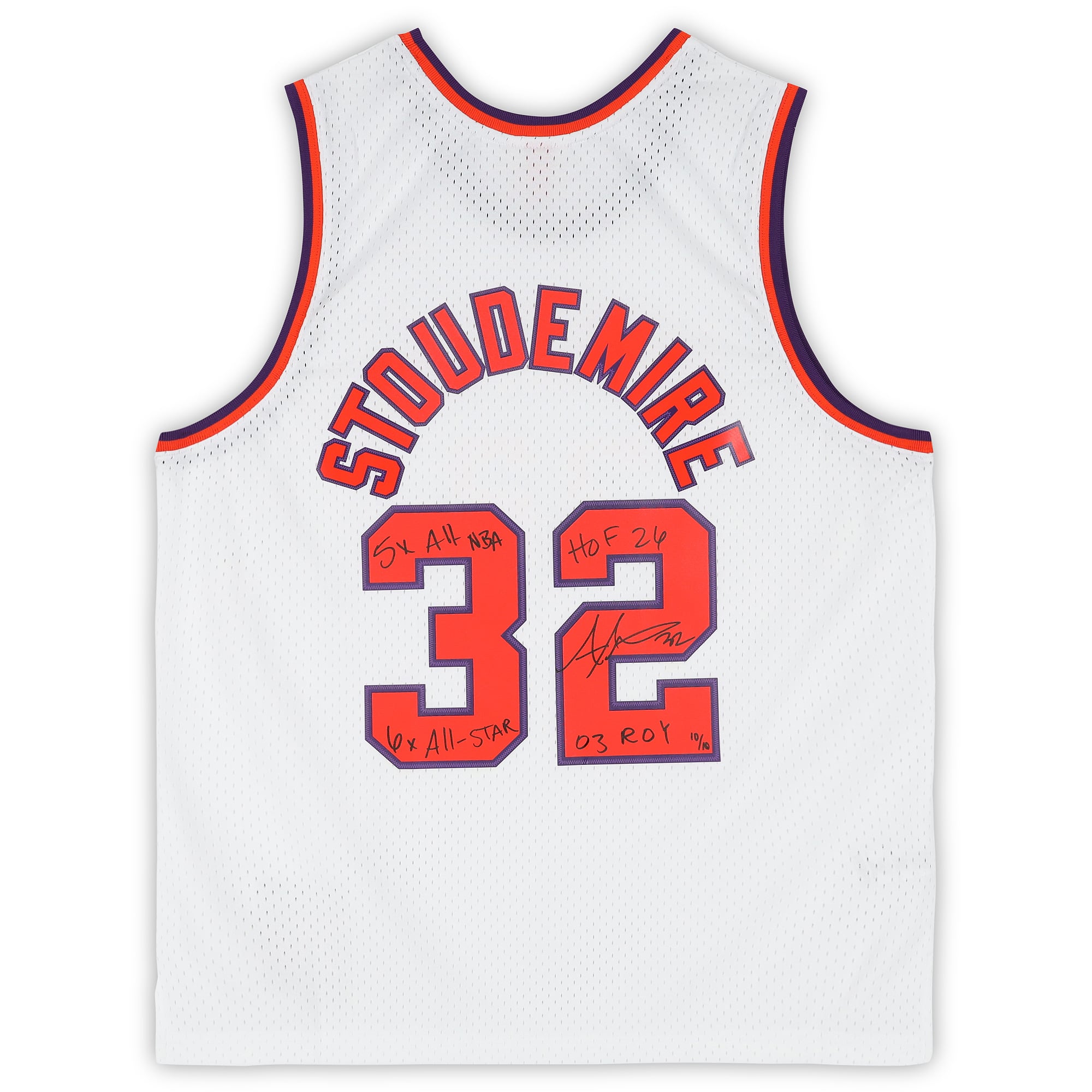 Amar'e Stoudemire Phoenix Suns Autographed White Mitchell & Ness 2002 Swingman Jersey with Multiple Inscriptions - Limited Edition #10/10