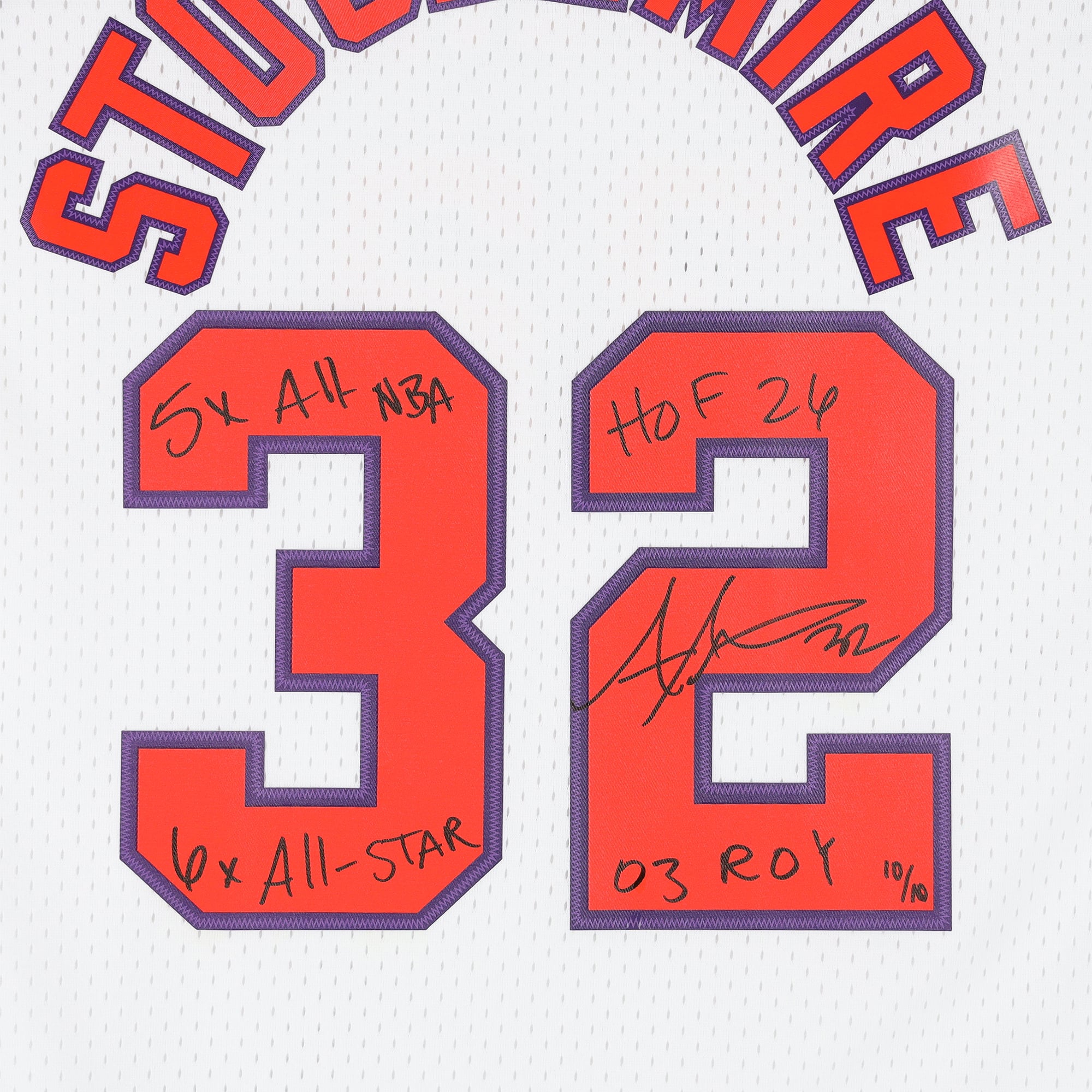 Amar'e Stoudemire Phoenix Suns Autographed White Mitchell & Ness 2002 Swingman Jersey with Multiple Inscriptions - Limited Edition #10/10