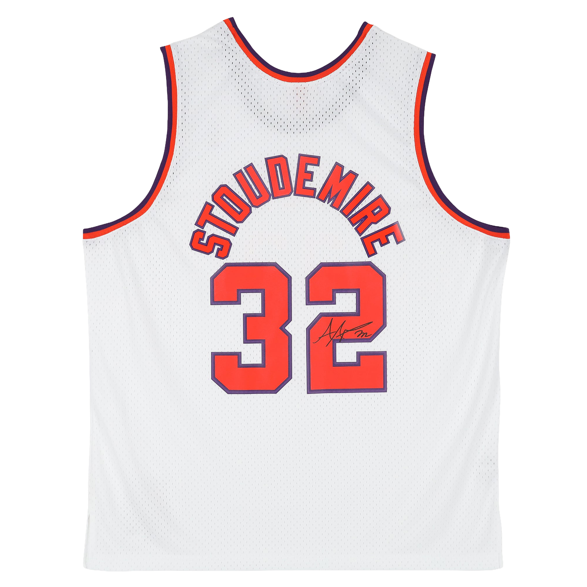 Maillot Swingman blanc Mitchell & Ness 2002 autographié par Amar'e Stoudemire des Phoenix Suns
