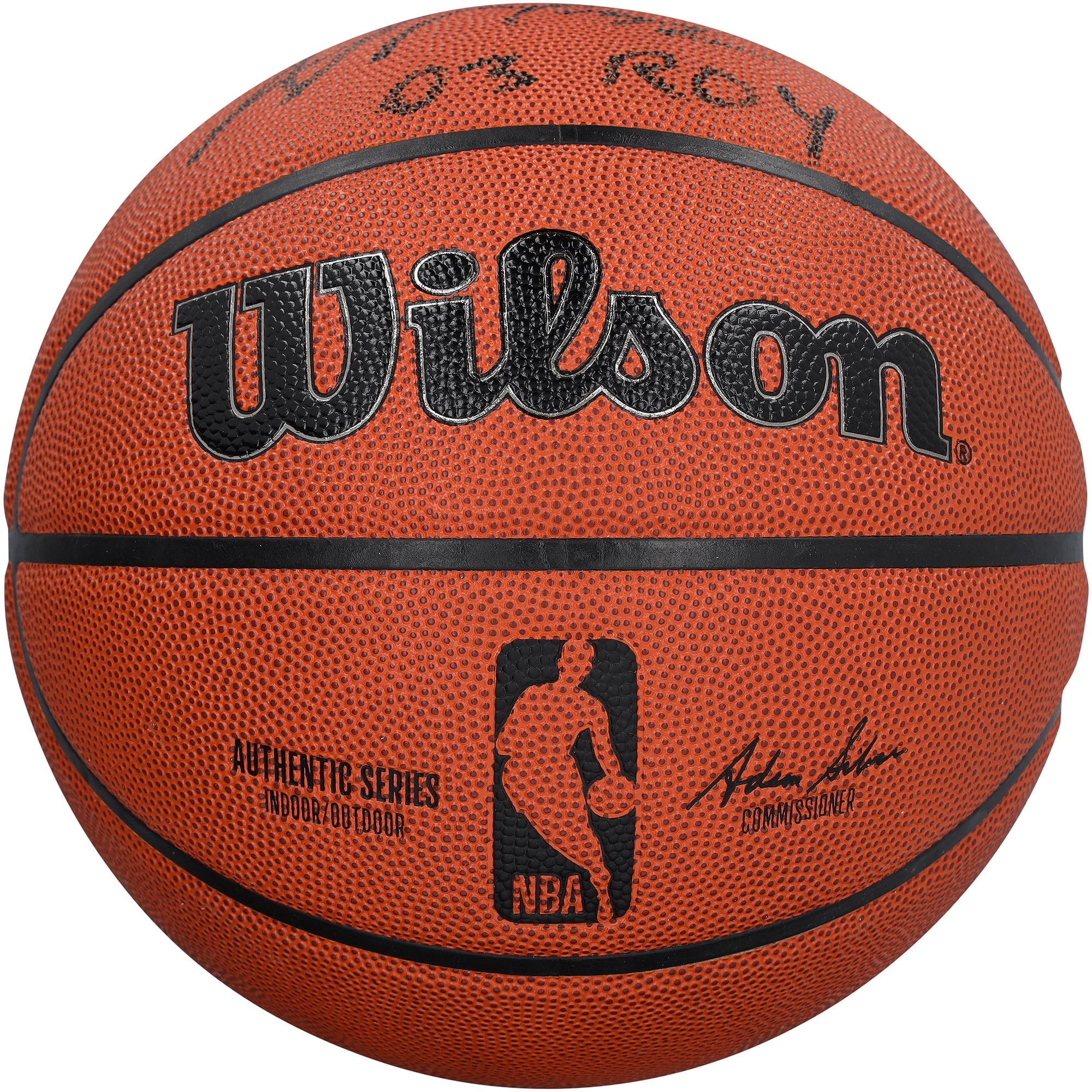 Ballon de basket-ball Wilson Authentic Series intérieur/extérieur autographié par Amar'e Stoudemire des Phoenix Suns, avec inscription « 03 ROY » - Encre noire