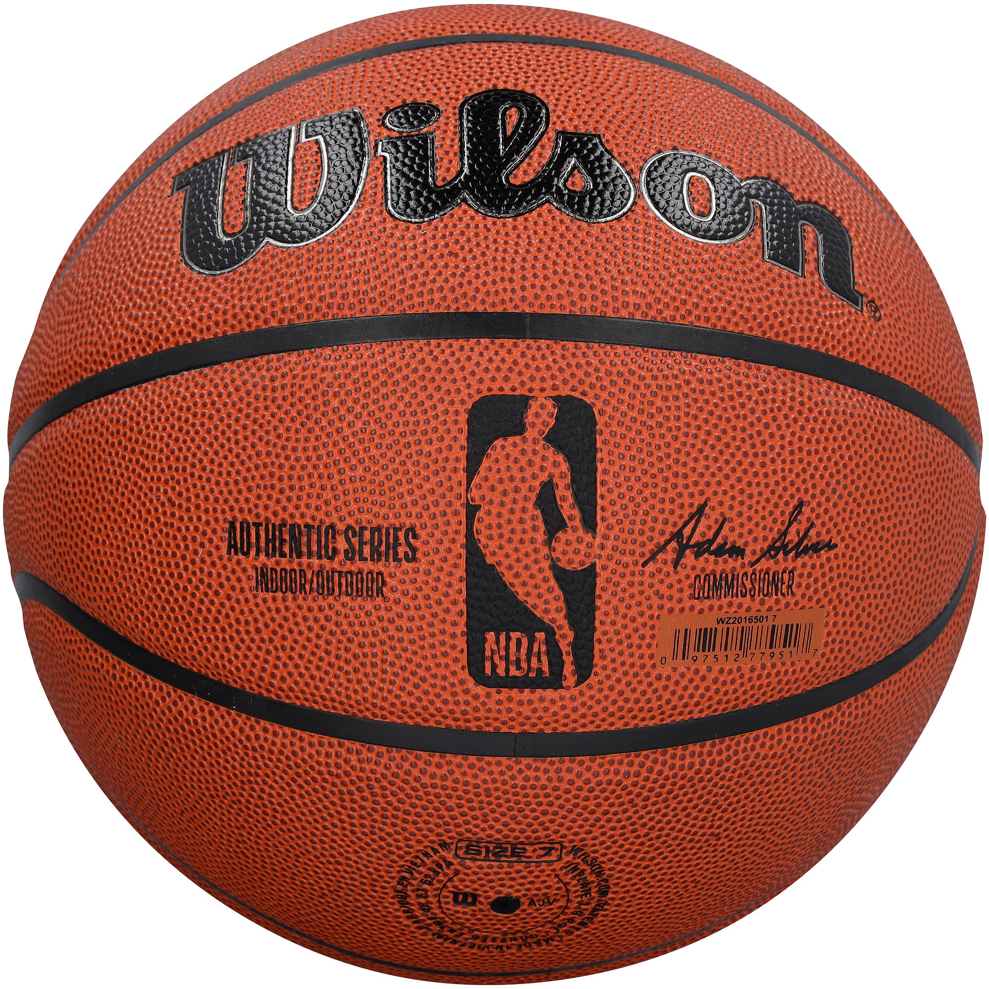 Ballon de basket-ball Wilson Authentic Series intérieur/extérieur autographié par Amar'e Stoudemire des Phoenix Suns, avec inscription « 03 ROY » - Encre noire