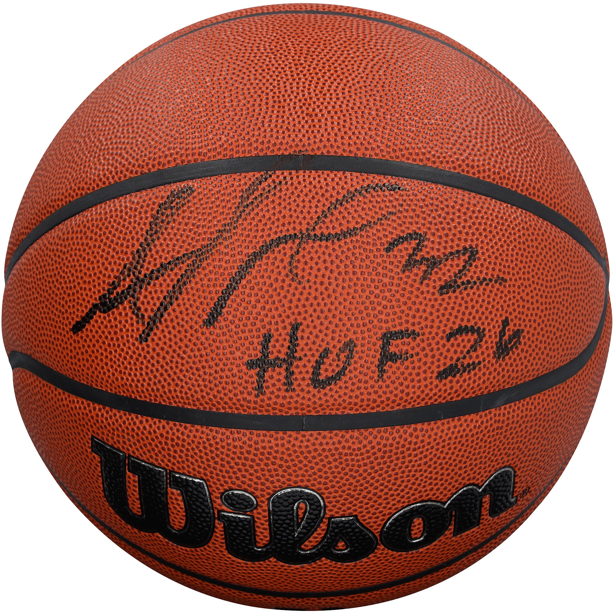 Ballon de basket-ball Wilson Authentic Series autographié par Amar'e Stoudemire des Phoenix Suns, pour intérieur/extérieur, avec inscription « HOF 26 » - Encre noire