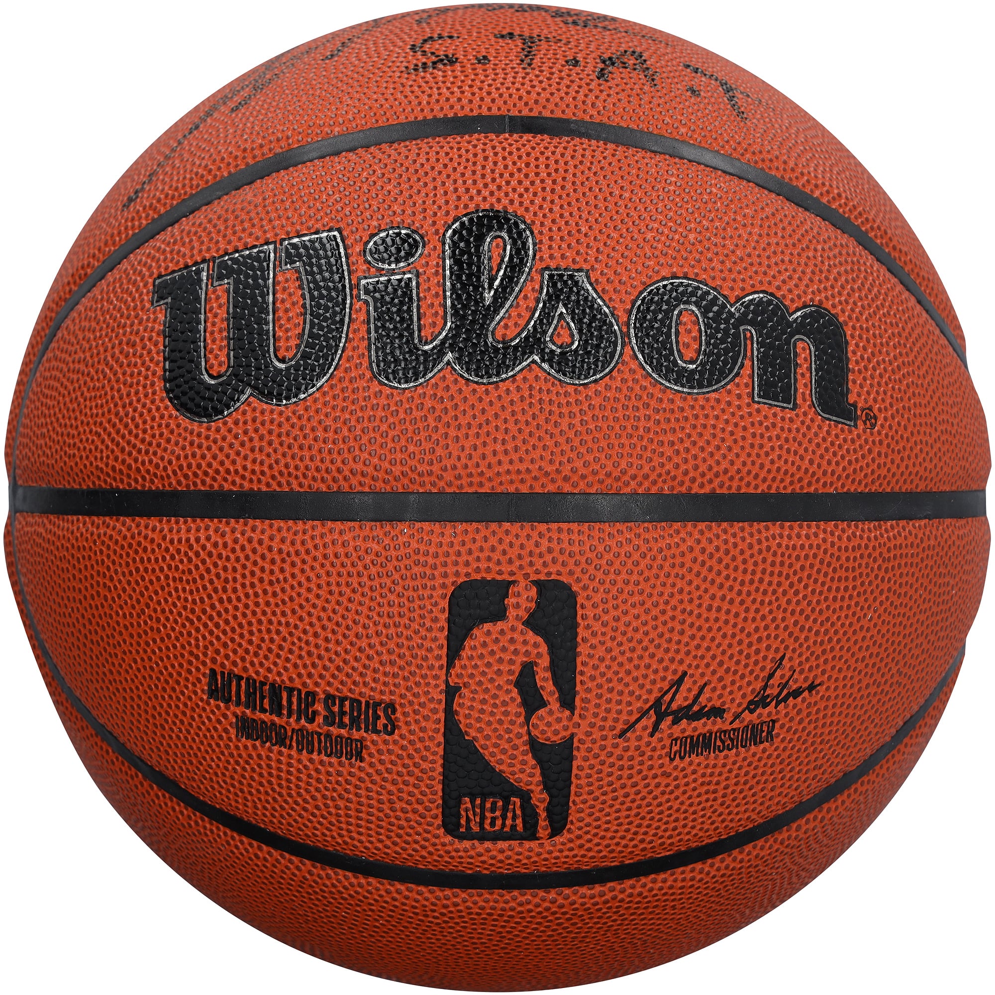 Ballon de basket-ball Wilson Authentic Series intérieur/extérieur autographié par Amar'e Stoudemire des Phoenix Suns, avec inscription « S.T.A.T. » (encre noire).