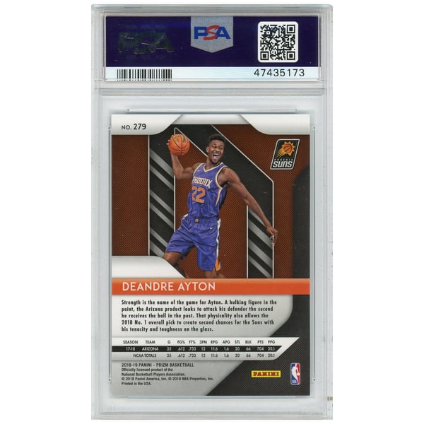 DeAndre Ayton Phoenix Suns 2018 Panini Prizm Rookie #279 Card - PSA 10