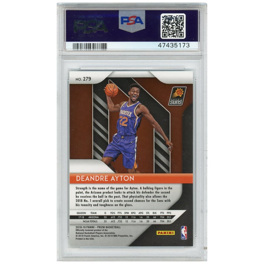 DeAndre Ayton Phoenix Suns 2018 Panini Prizm Rookie #279 Card - PSA 10