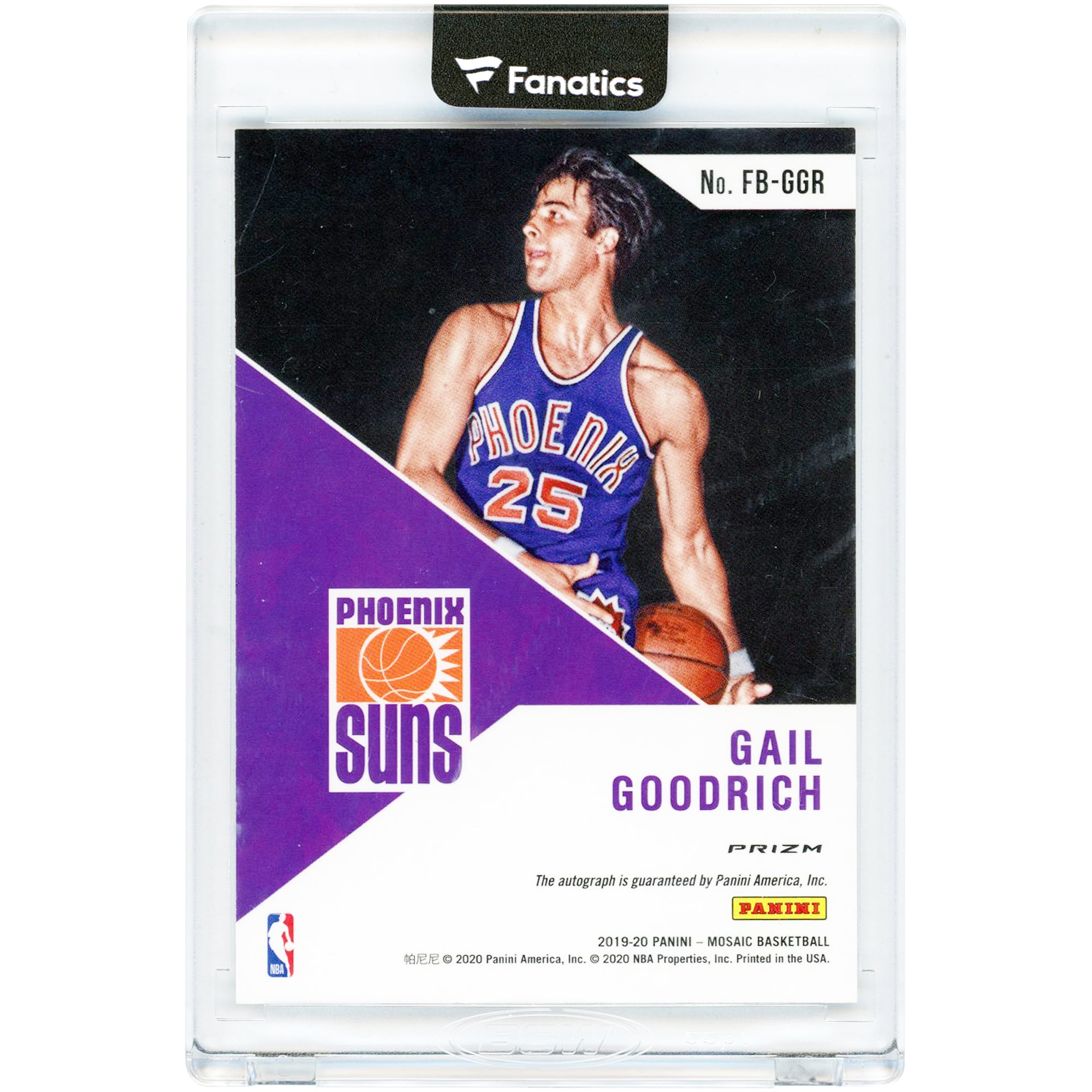 Carte Panini Mosaic Fast Break 2019-2020 autographiée par Gail Goodrich (Phoenix Suns) #FB-GGR