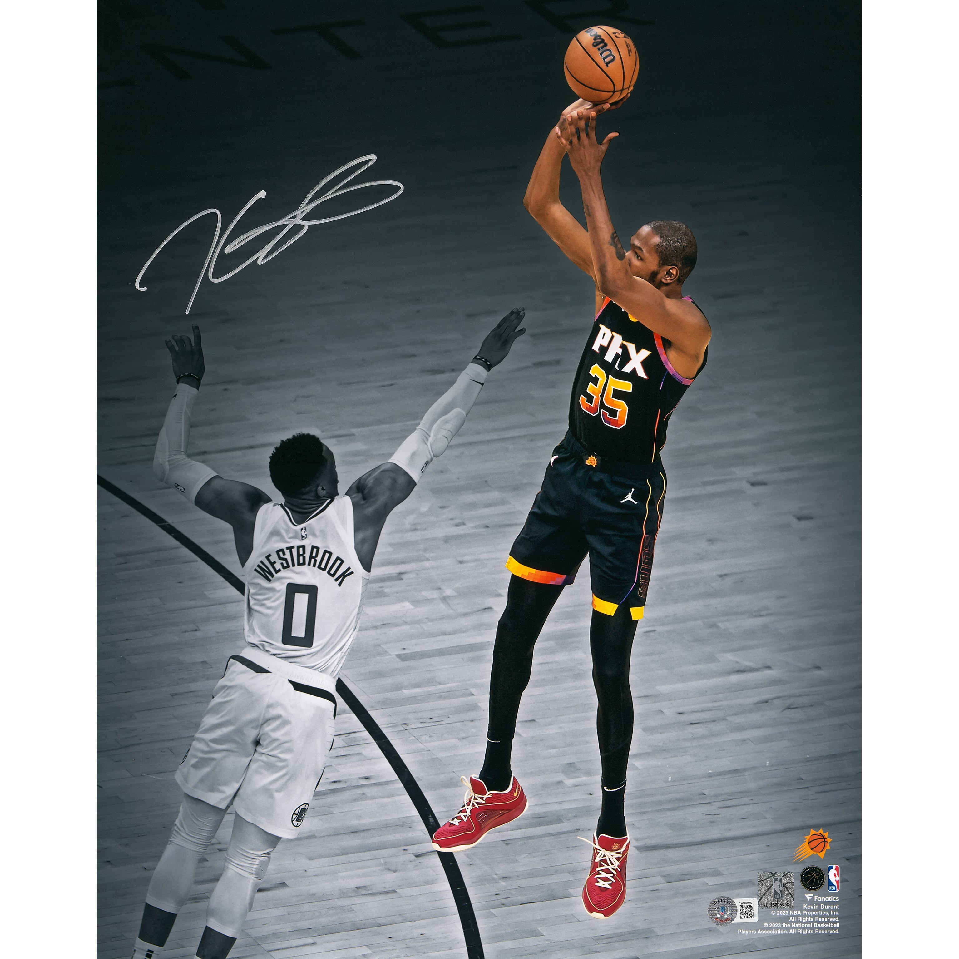 Kevin Durant Autographed 16x20 Photo Phoenix Suns Beckett BAS 