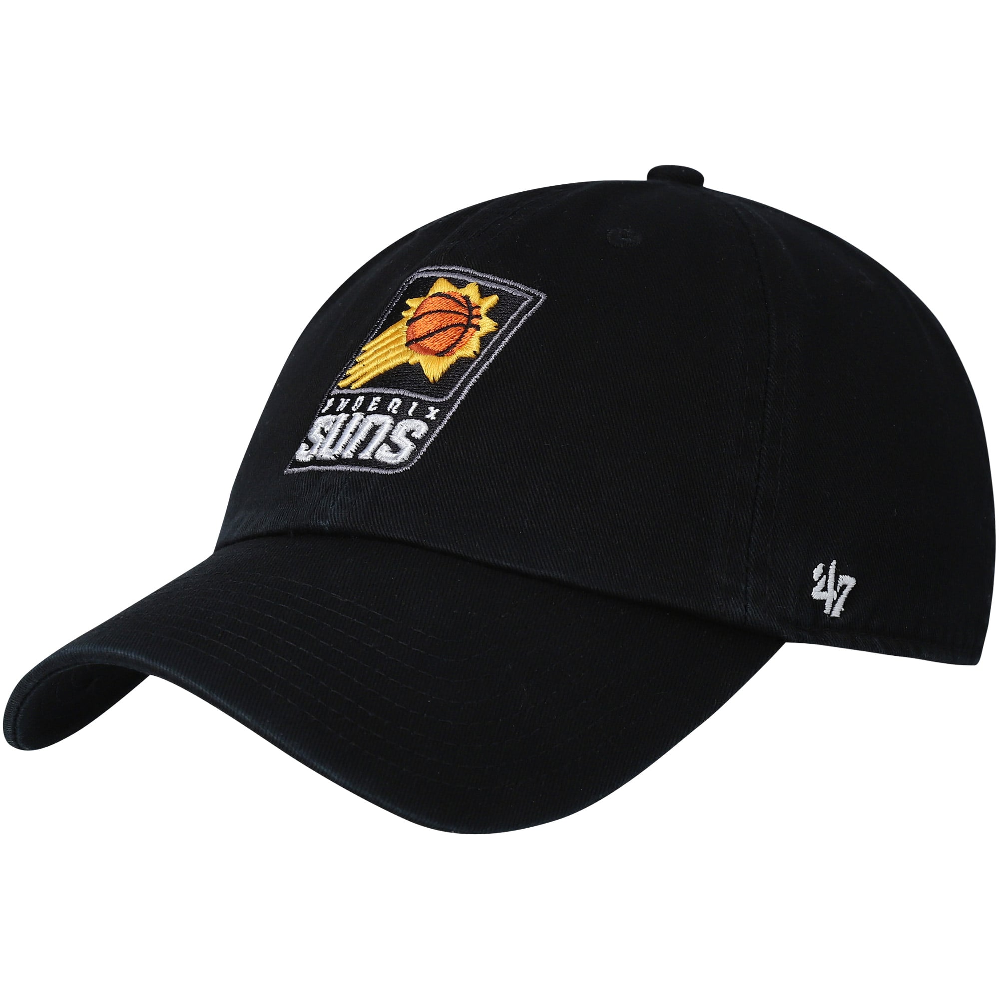 Men's '47 Black Phoenix Suns Core Logo Clean Up Adjustable Hat