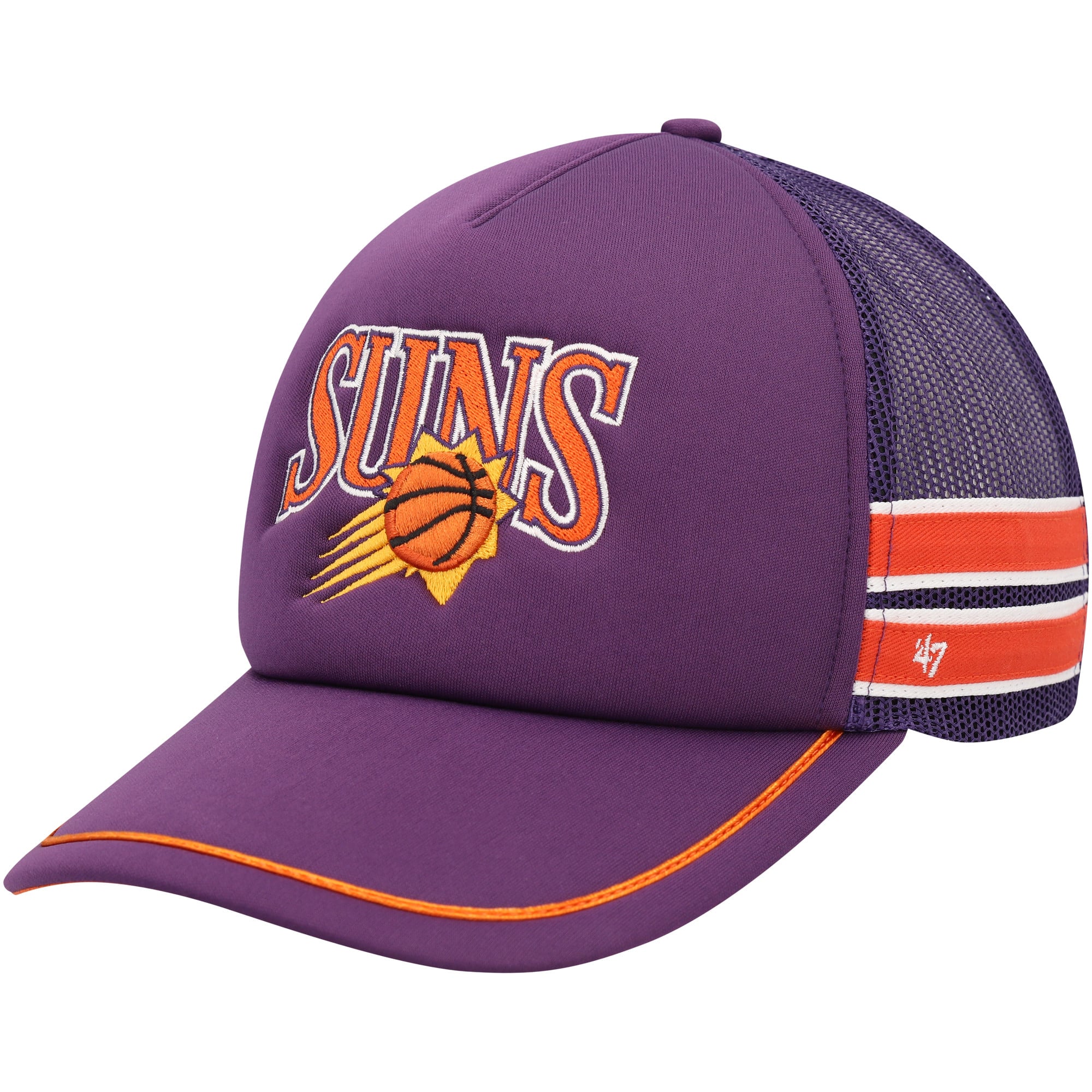 Men's Phoenix Suns '47 Purple Sidebrand Stripes Trucker Adjustable Hat