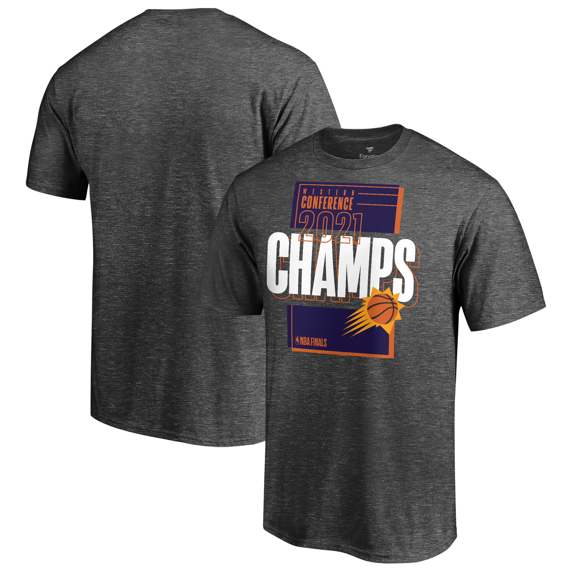 Men's Fanatics Heathered Charcoal Phoenix Suns 2021 Western