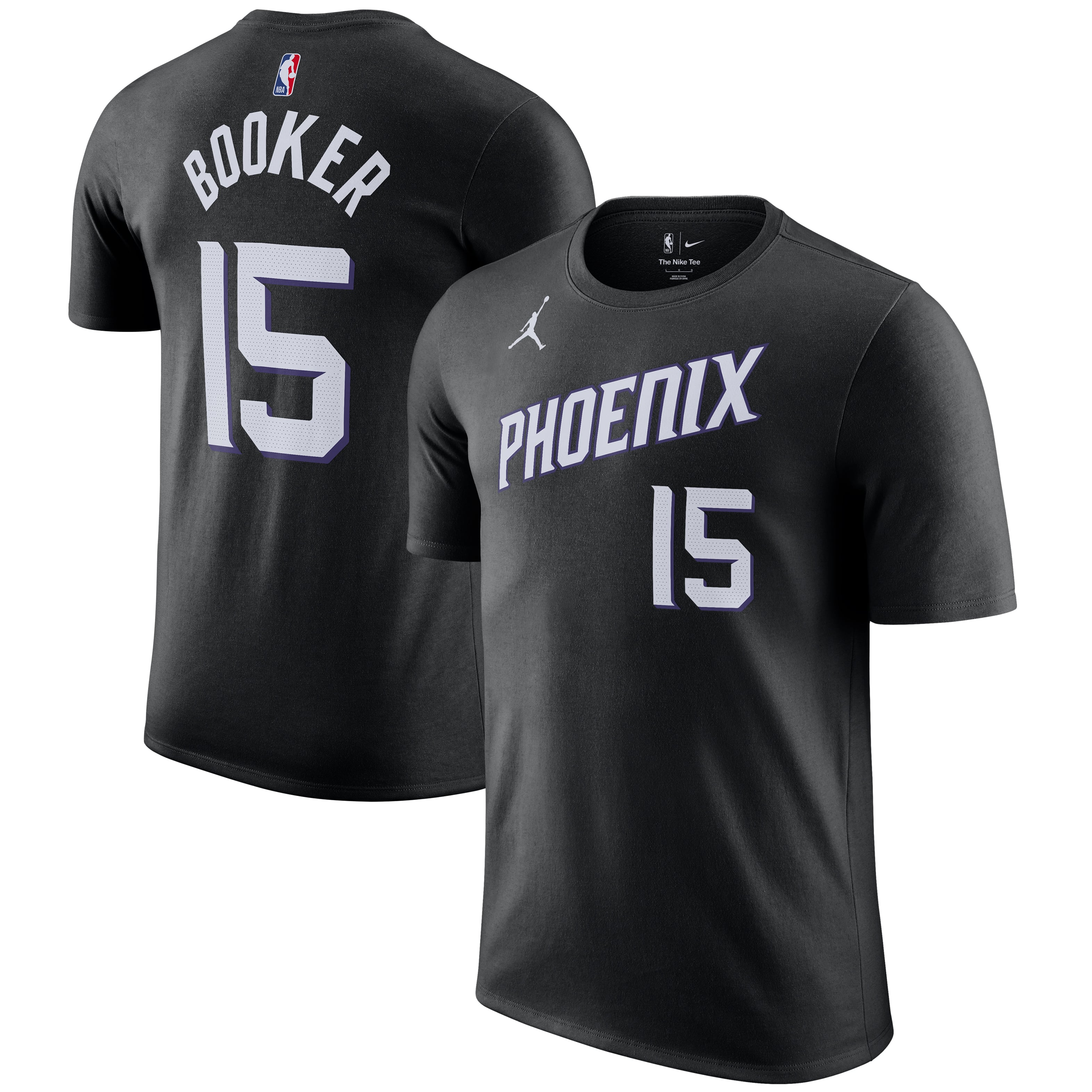 T-shirt homme Jordan Brand Devin Booker noir Phoenix Suns avec nom et numéro - Édition Statement