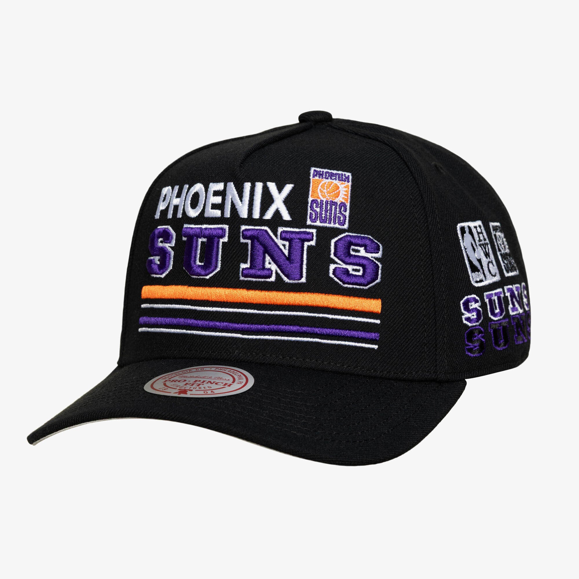 Casquette snapback Mitchell & Ness Black Phoenix Suns Hardwood Classics Triple Check Pro pour homme
