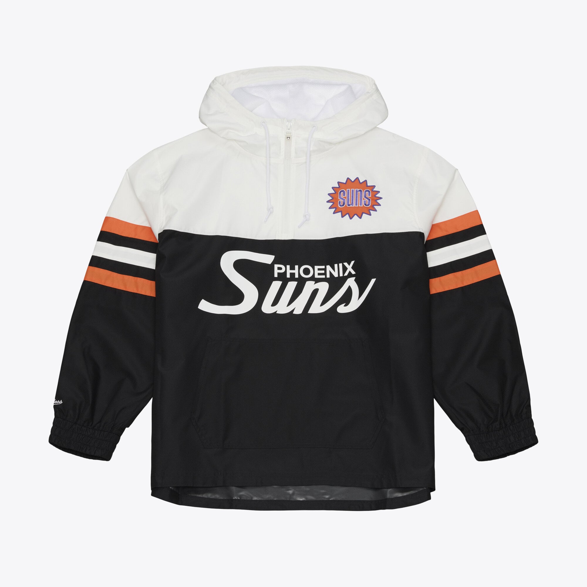 Coupe-vent anorak léger à fermeture éclair quart de tour Mitchell & Ness noir pour homme