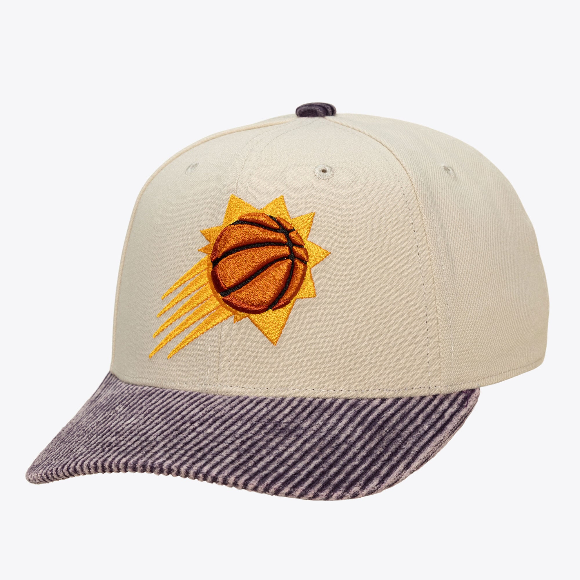 Men's Phoenix Suns Mitchell & Ness Cream/Purple Washed Corduroy Pro Crown Snapback Hat