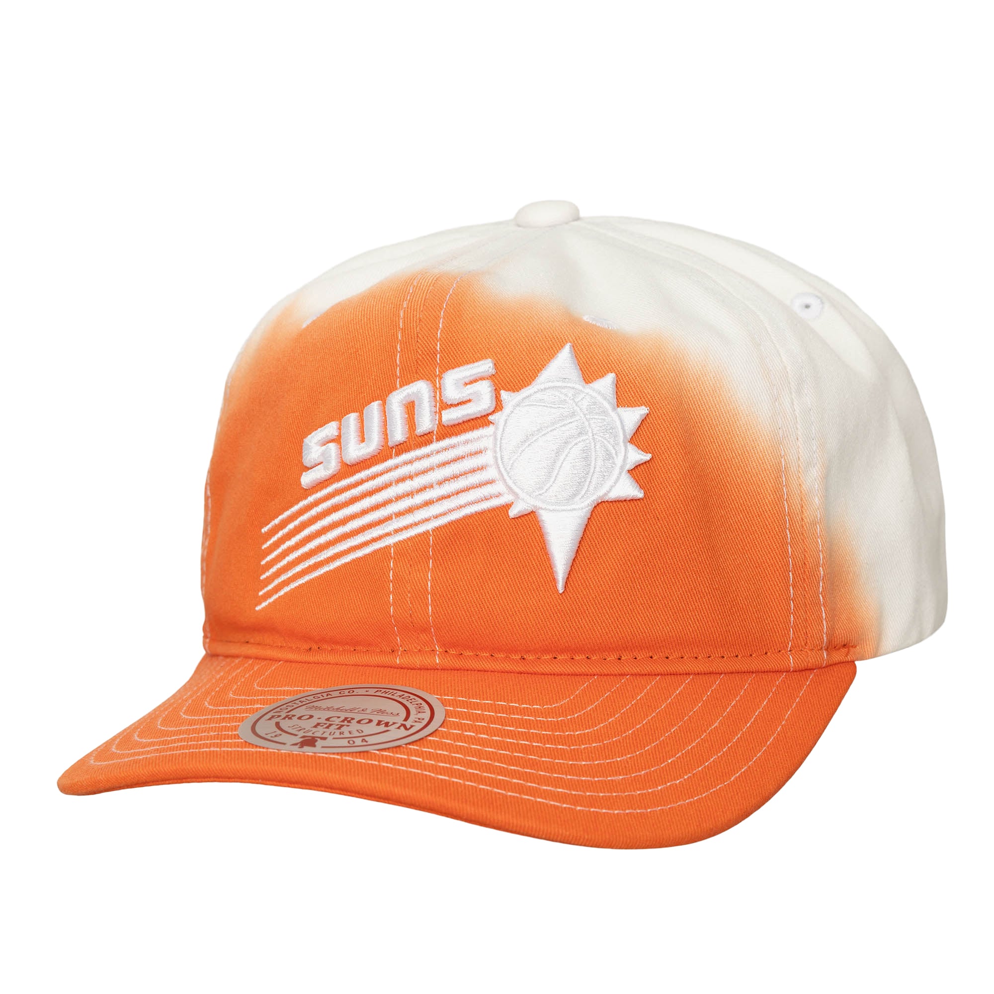 Men's Phoenix Suns Mitchell & Ness Orange/White Dip Dye Pro Crown Adjustable Hat