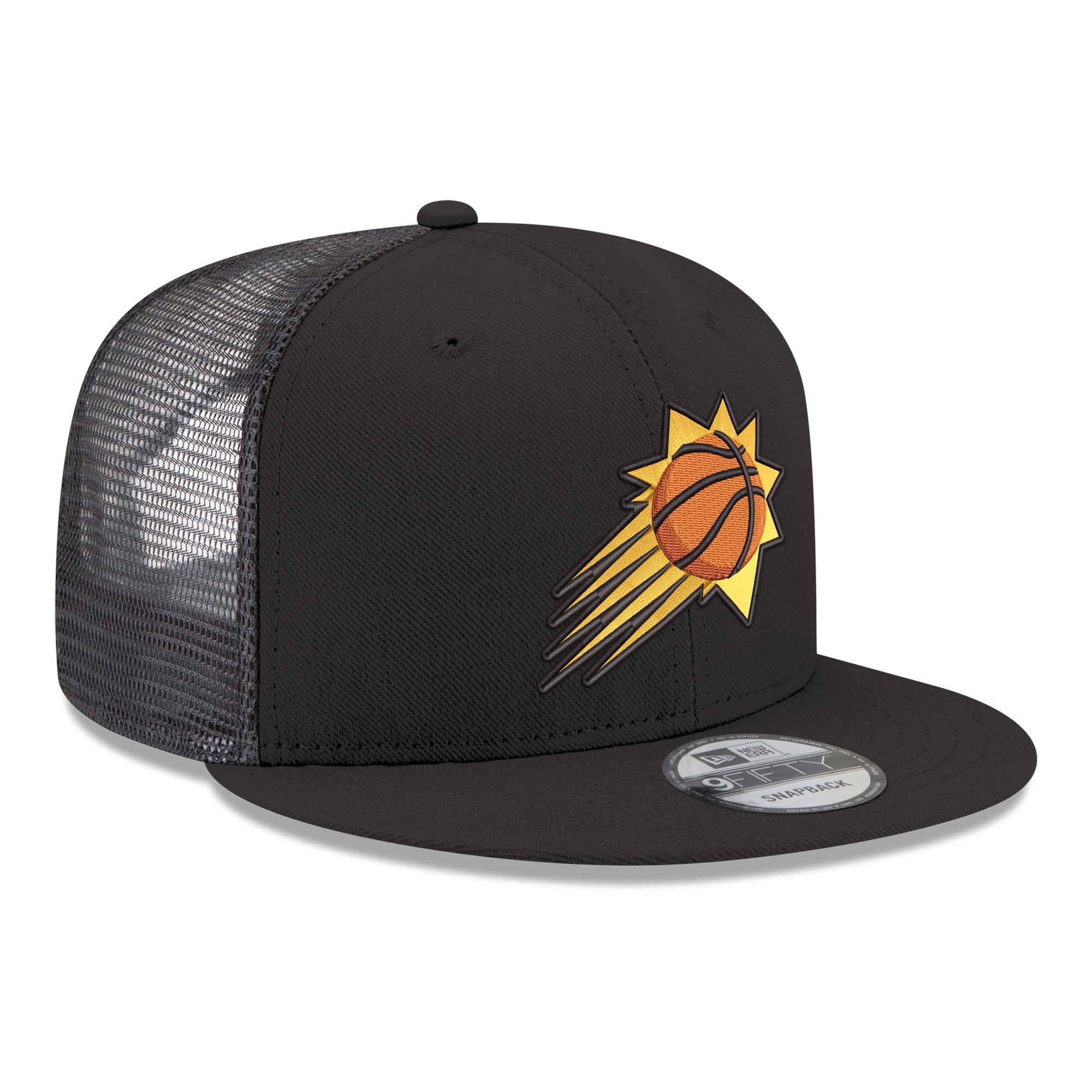 Casquette snapback New Era 9FIFTY noire Phoenix Suns Core Logo Meshback pour homme