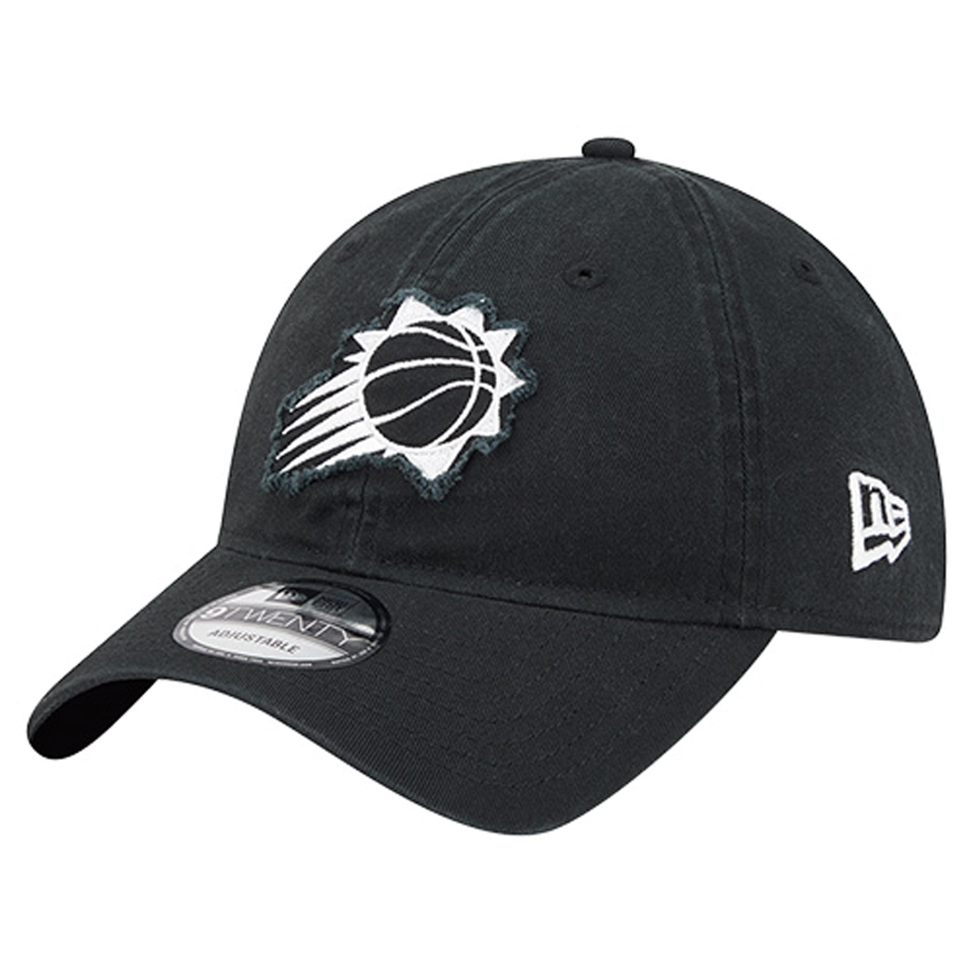 Men's New Era Black Phoenix Suns Stamp Fabric Applique 9TWENTY Adjustable Hat