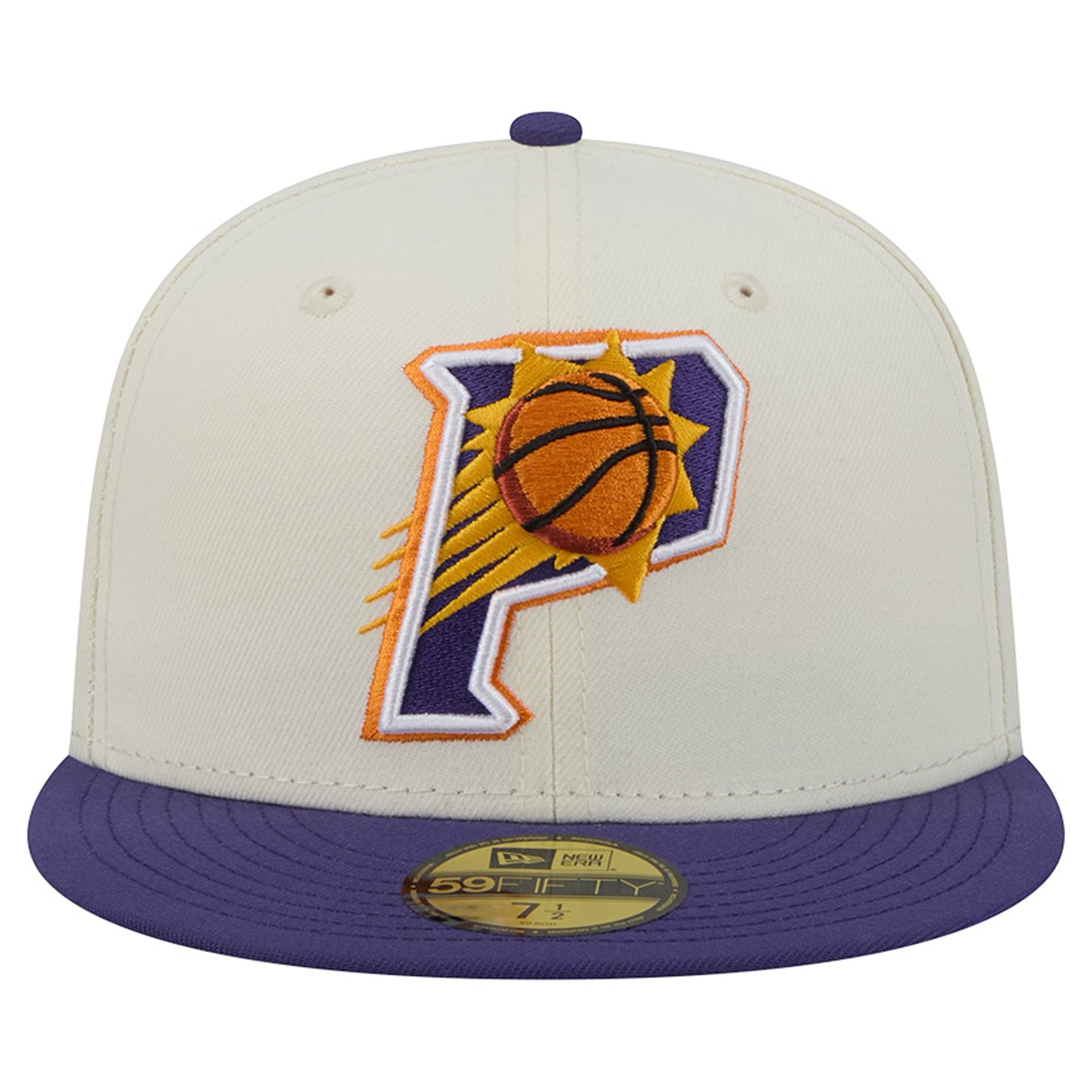Casquette ajustée New Era Deceptor 59FIFTY pour homme, couleur crème/violette, Phoenix Suns