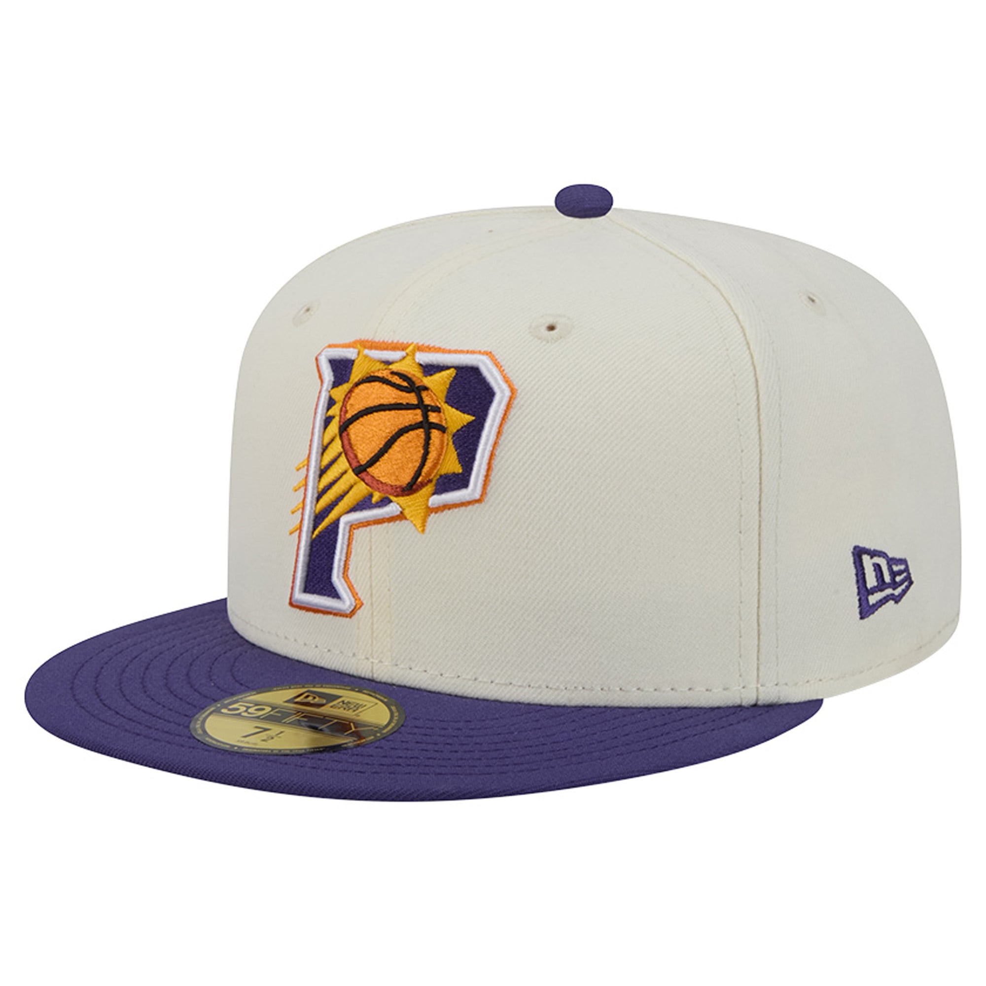 Casquette ajustée New Era Deceptor 59FIFTY pour homme, couleur crème/violette, Phoenix Suns