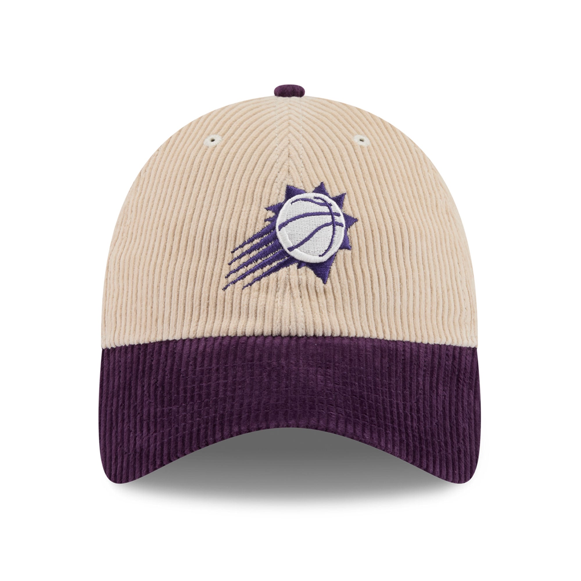 Men's New Era Cream/Purple Phoenix Suns Tonal Corduroy Casual Classic Adjustable Hat
