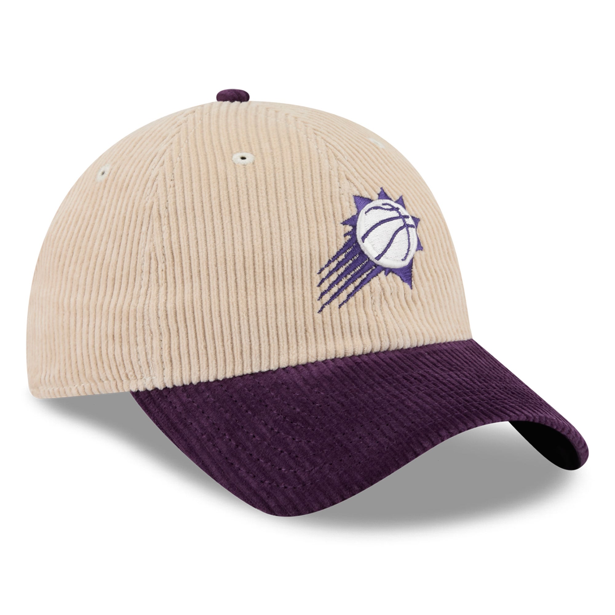 Men's New Era Cream/Purple Phoenix Suns Tonal Corduroy Casual Classic Adjustable Hat