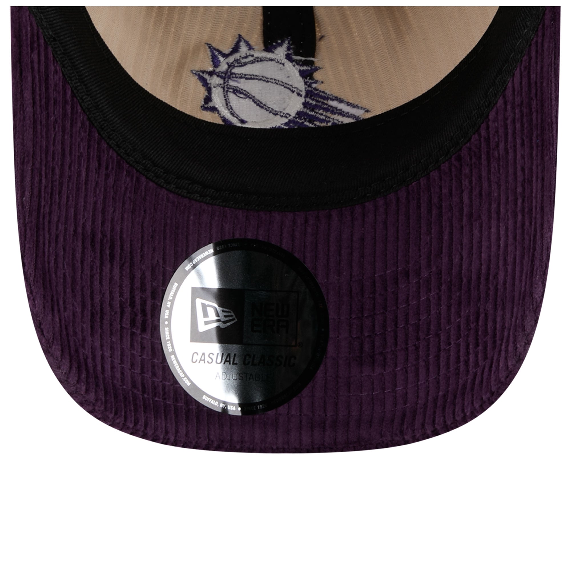 Men's New Era Cream/Purple Phoenix Suns Tonal Corduroy Casual Classic Adjustable Hat