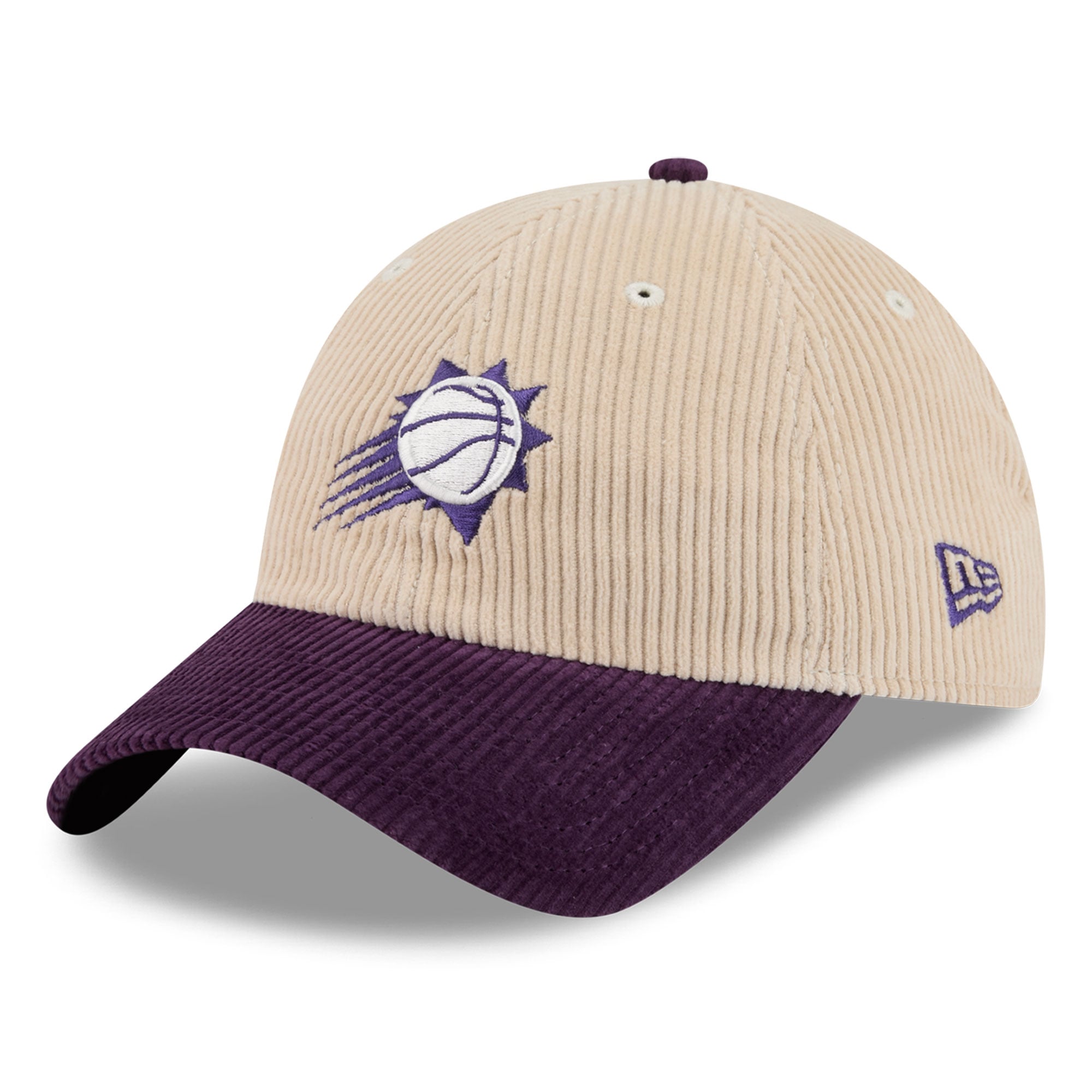 Men's New Era Cream/Purple Phoenix Suns Tonal Corduroy Casual Classic Adjustable Hat