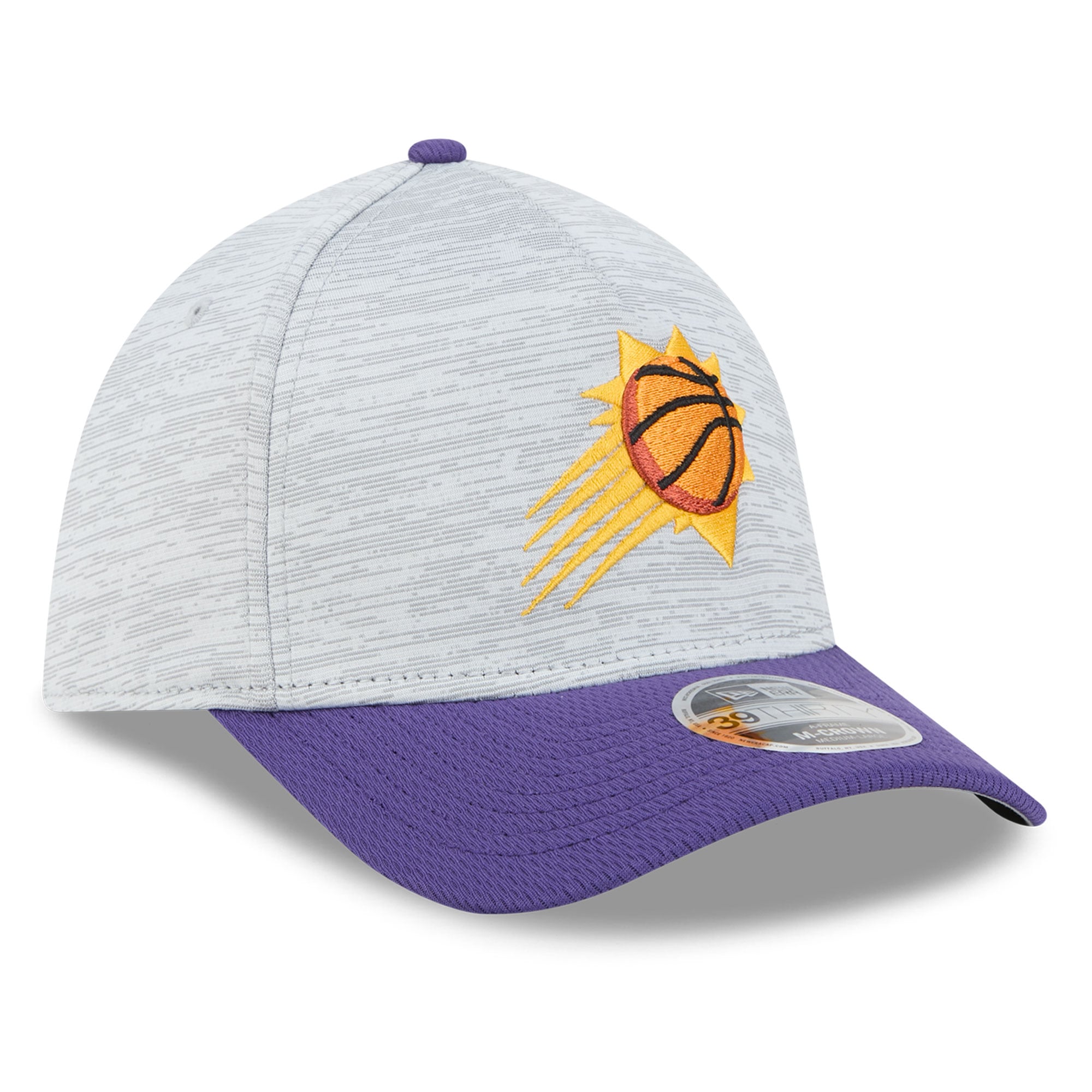 Casquette New Era Phoenix Suns grise pour homme 39THIRTY M-Crown Tech Stretch