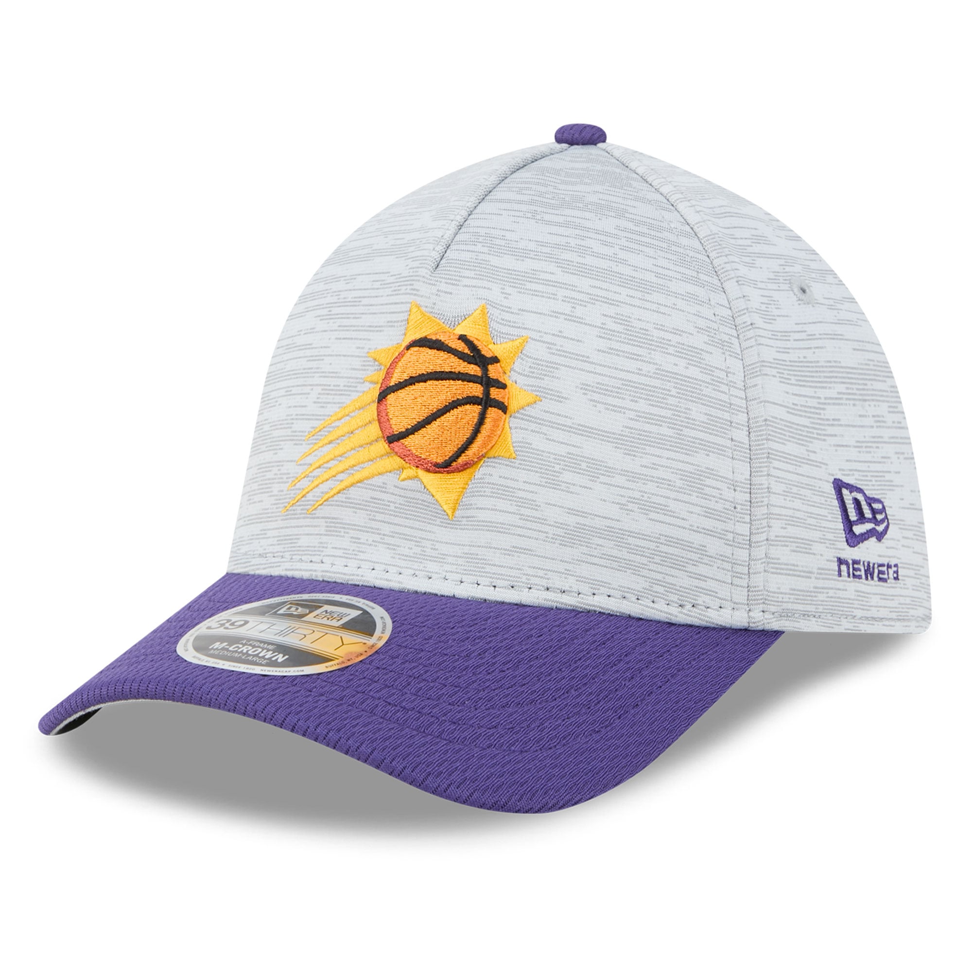 Casquette New Era Phoenix Suns grise pour homme 39THIRTY M-Crown Tech Stretch