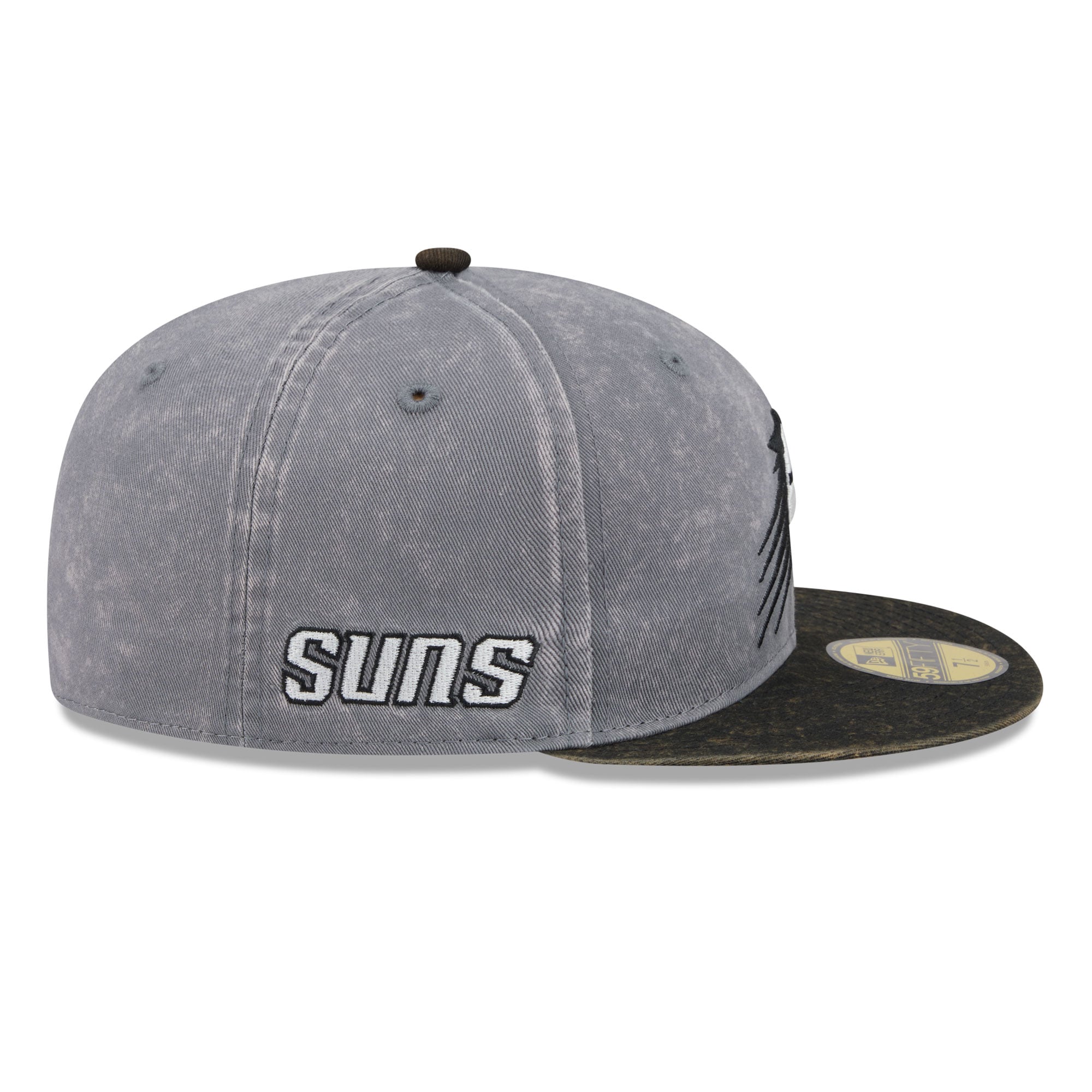 Men's New Era Gray/Black Phoenix Suns Washed 59FIFTY Fitted Hat
