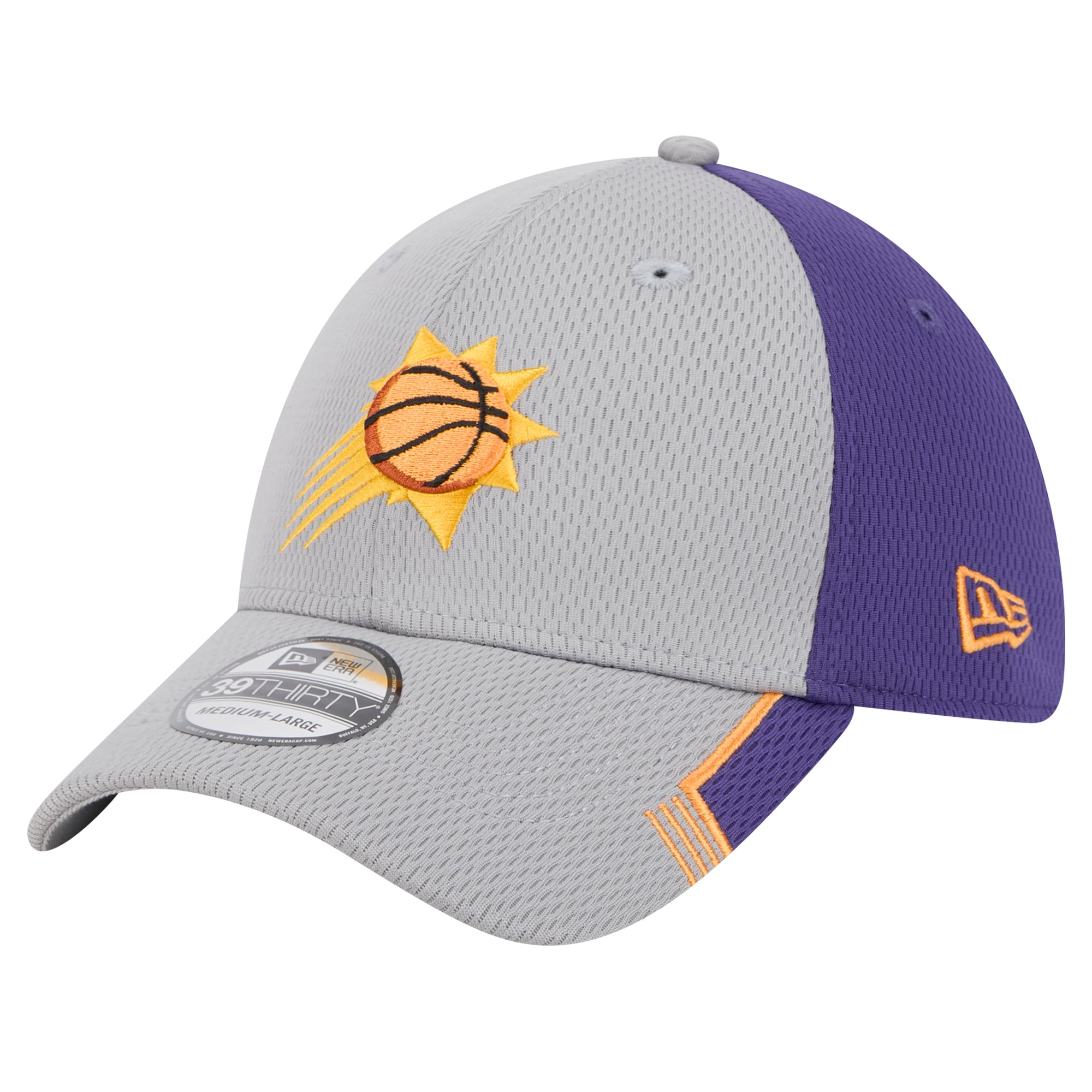 Men's Phoenix Suns New Era Gray/Purple Active Trim 39THIRTY Flex Hat