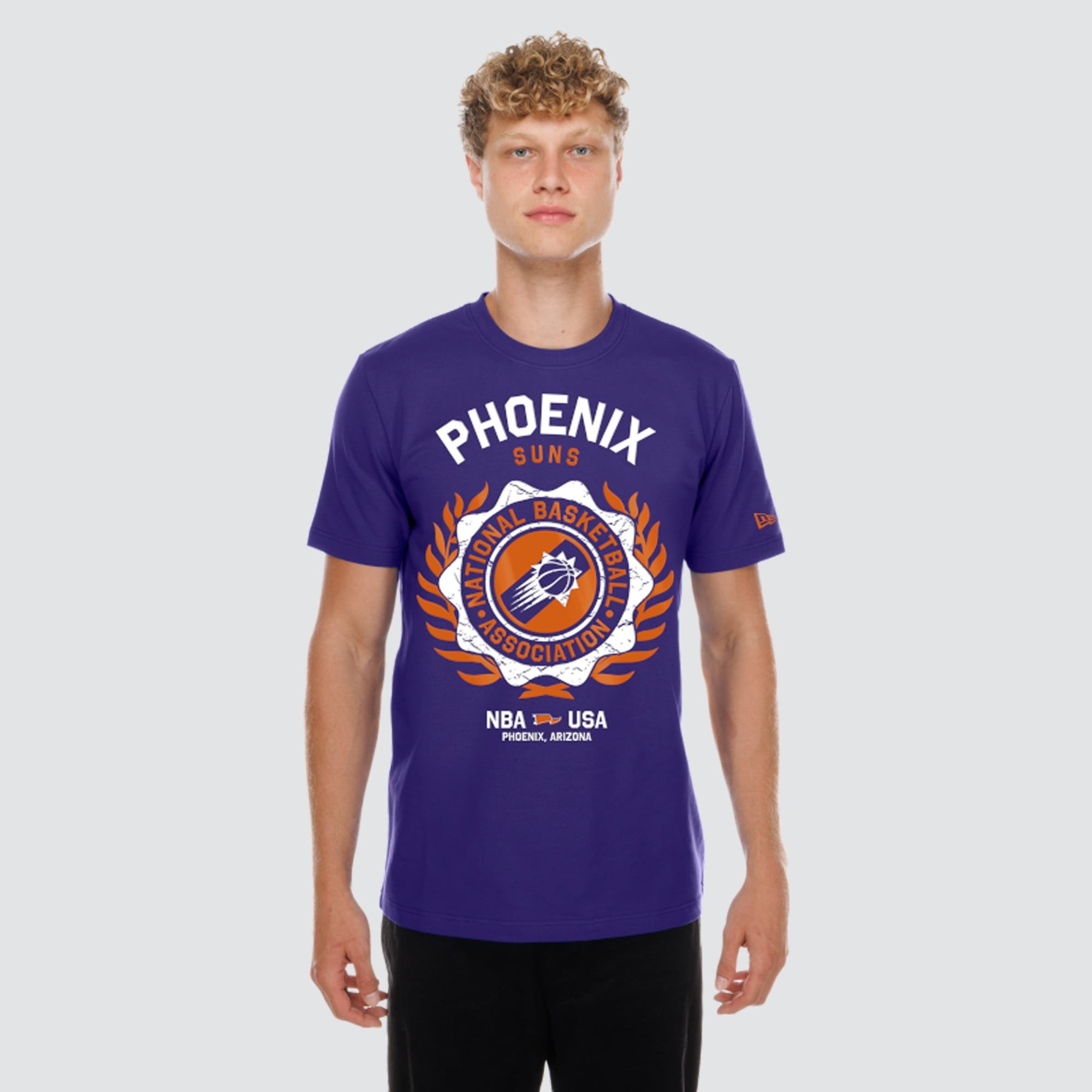T-shirt floqué New Era violet Phoenix Suns Laurel Crest pour homme