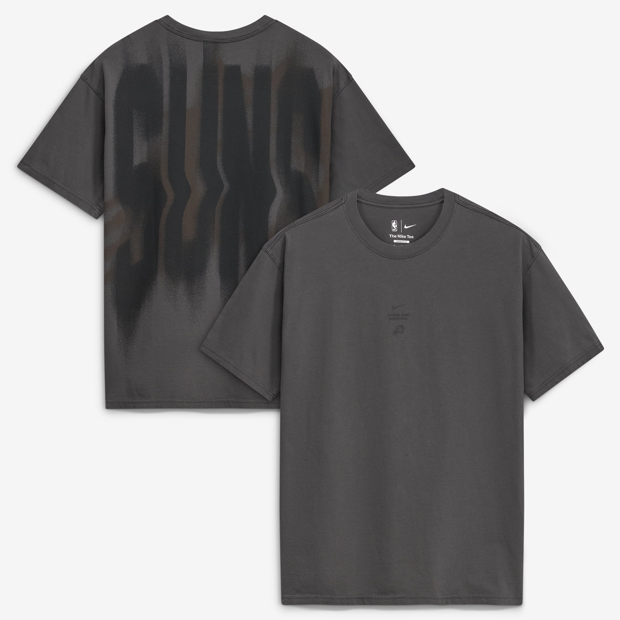 T-shirt Nike Max 90 d'avant-match standard Phoenix Suns 2026, couleur anthracite, pour homme