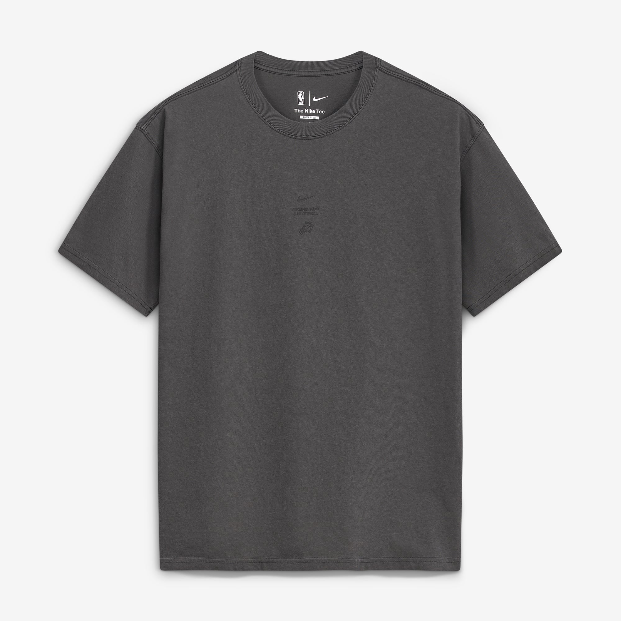 T-shirt Nike Max 90 d'avant-match standard Phoenix Suns 2026, couleur anthracite, pour homme