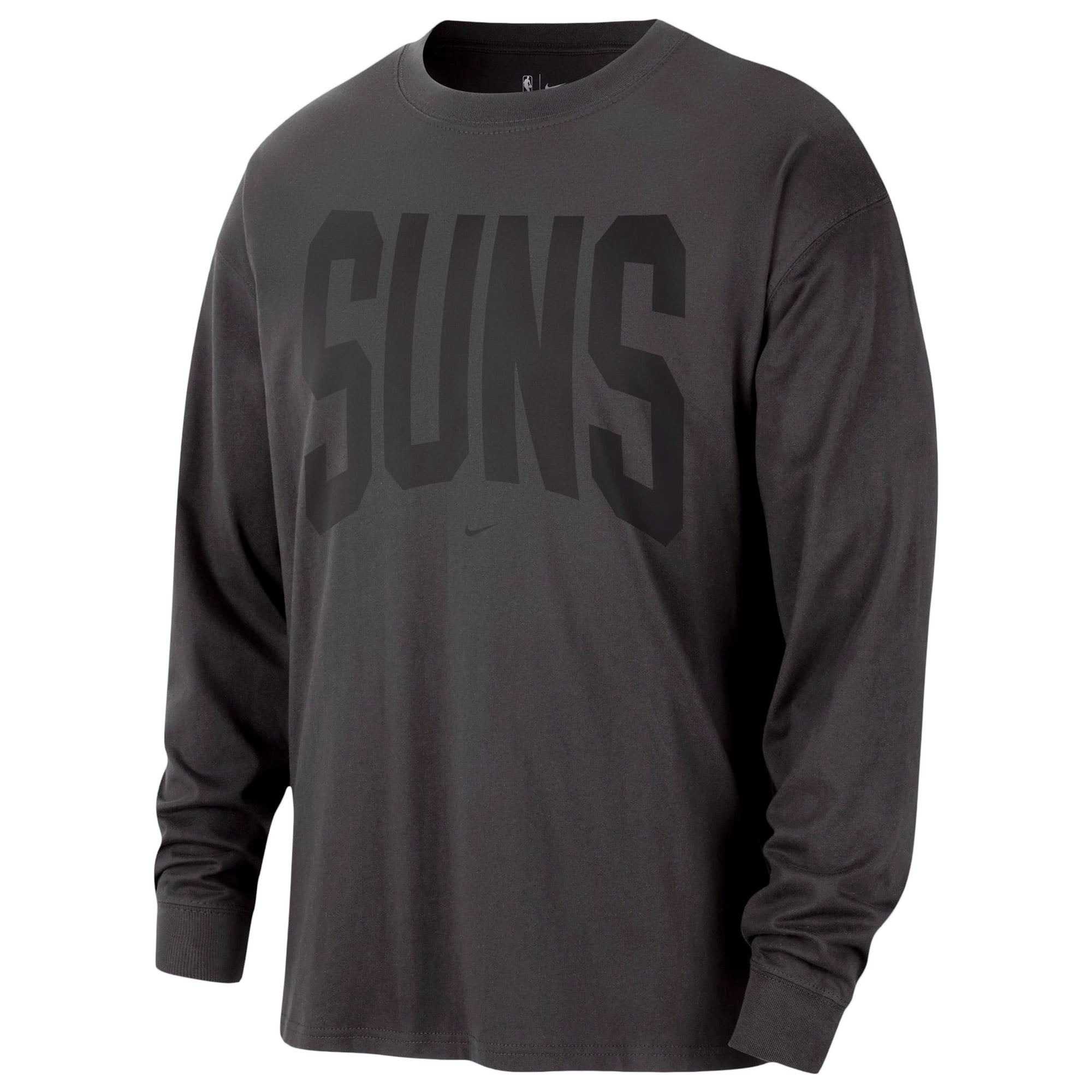 T-shirt à manches longues Nike Phoenix Suns 2026 Standard Issue Travel pour homme, couleur anthracite.