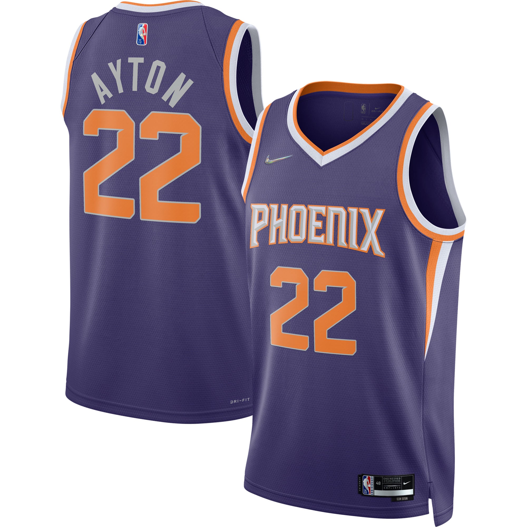 Men's Nike Deandre Ayton Purple Phoenix Suns 2021/22 Diamond