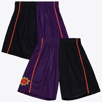 Phoenix Suns Mitchell & Ness 2001 Split Swingman Shorts - Black/Purple - Mens