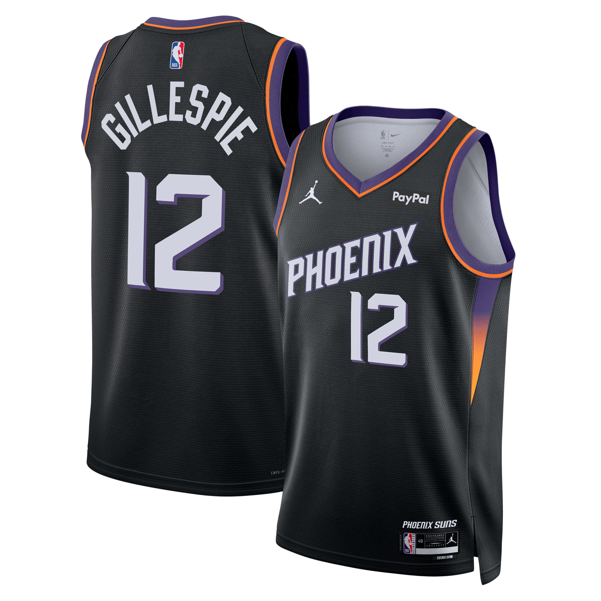 Unisex Jordan Brand Collin Gillespie Black Phoenix Suns Swingman 