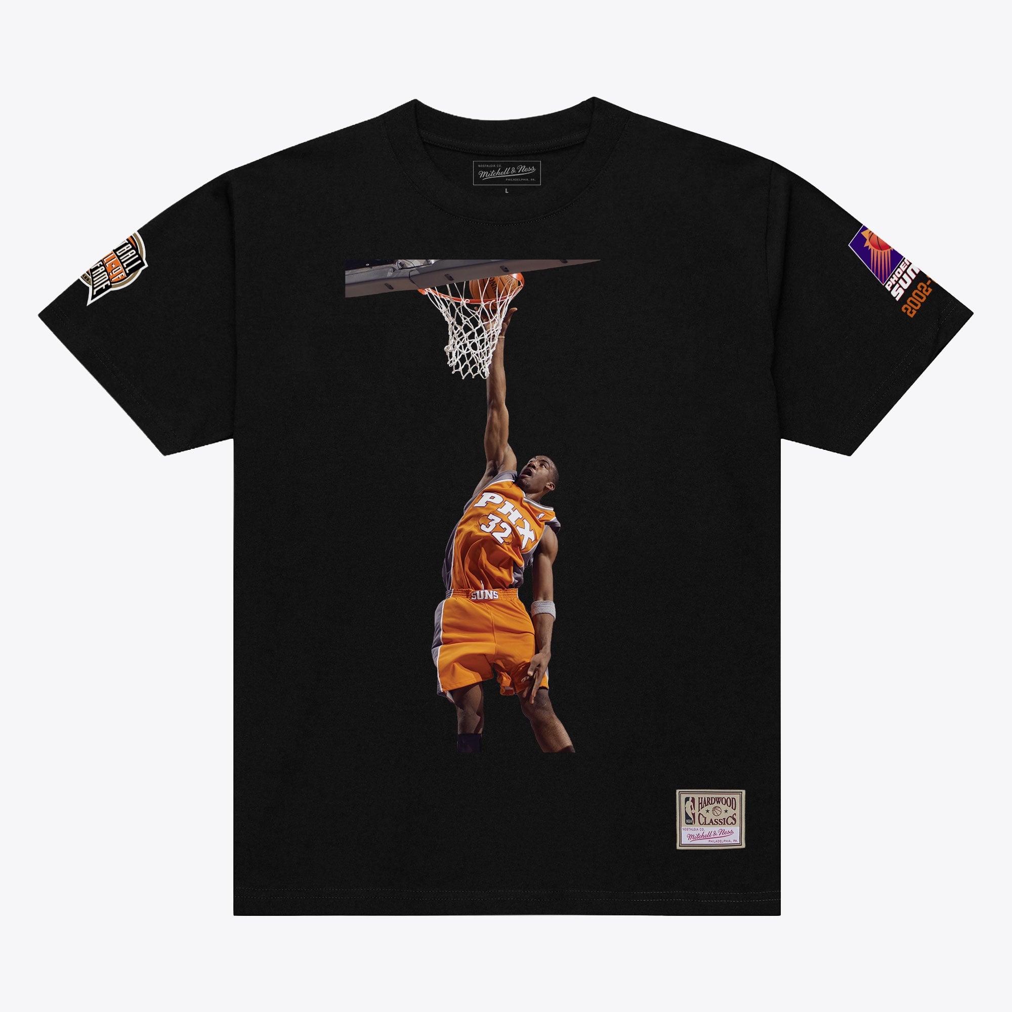 Unisex Mitchell & Ness Amar'e Stoudemire Black Phoenix Suns Basketball Hall of Fame Player T-Shirt