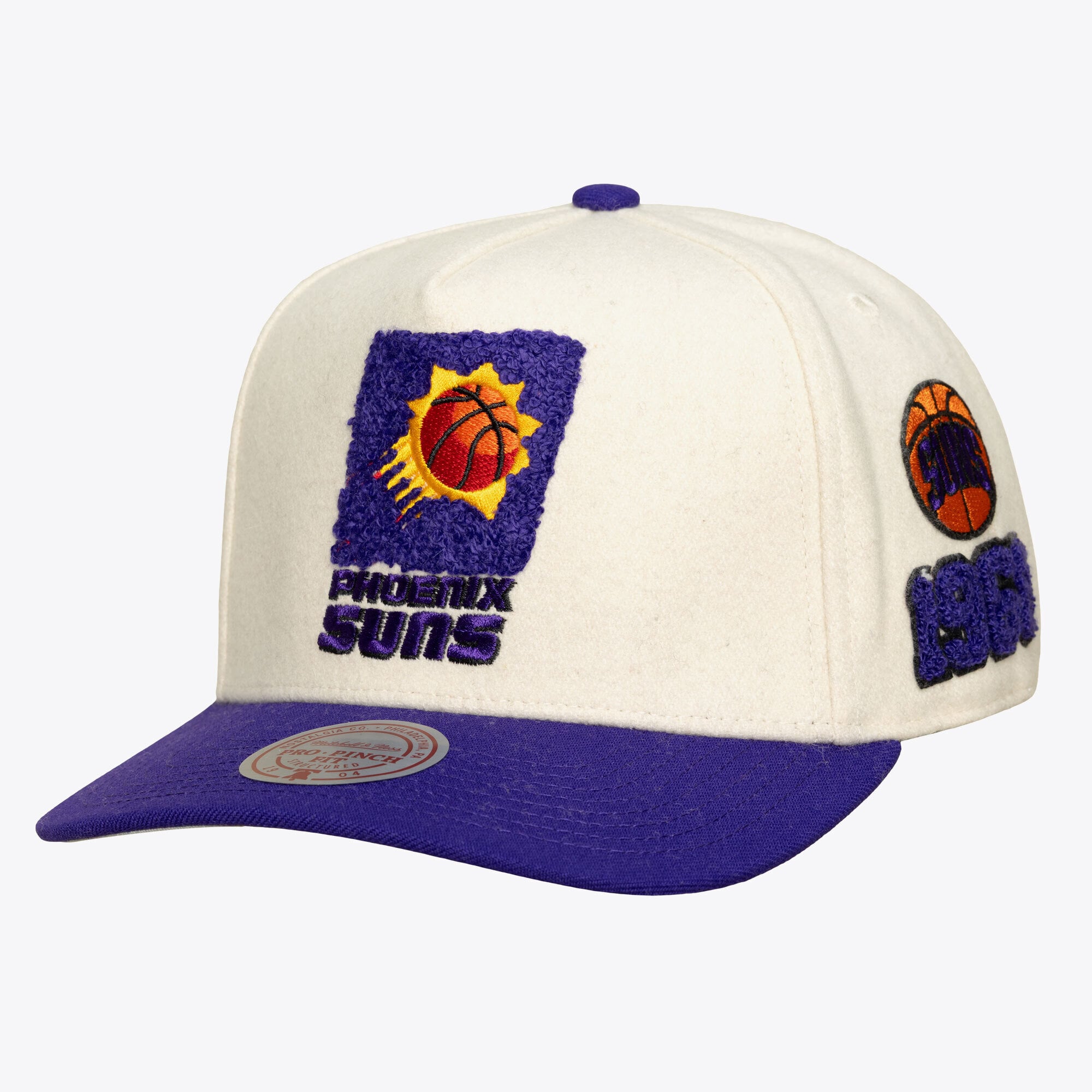 Casquette unisexe Mitchell & Ness crème Phoenix Suns Team Pro ajustable