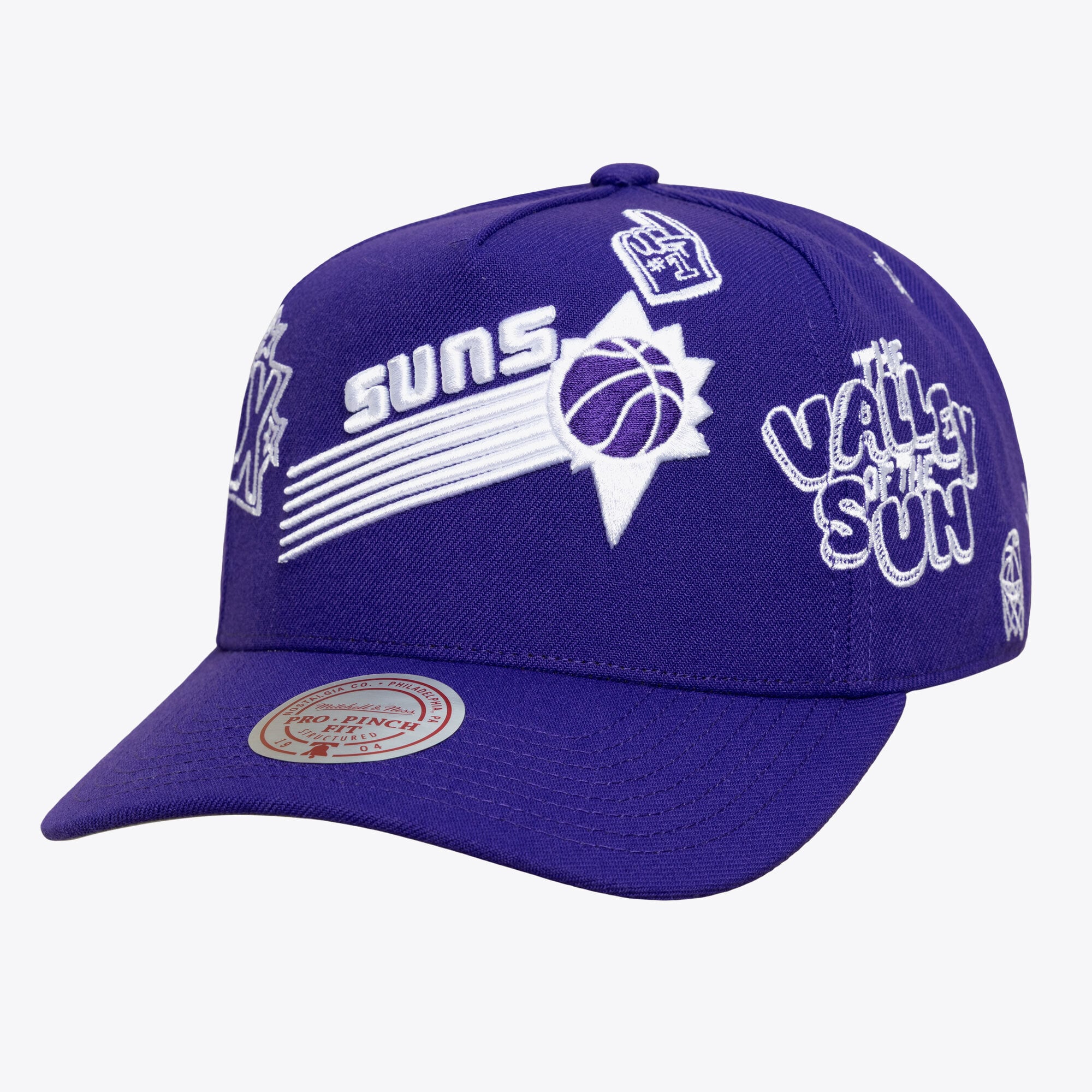 Casquette unisexe Mitchell & Ness violette Phoenix Suns Hardwood Classics Downtown Doodle Pro Snapback