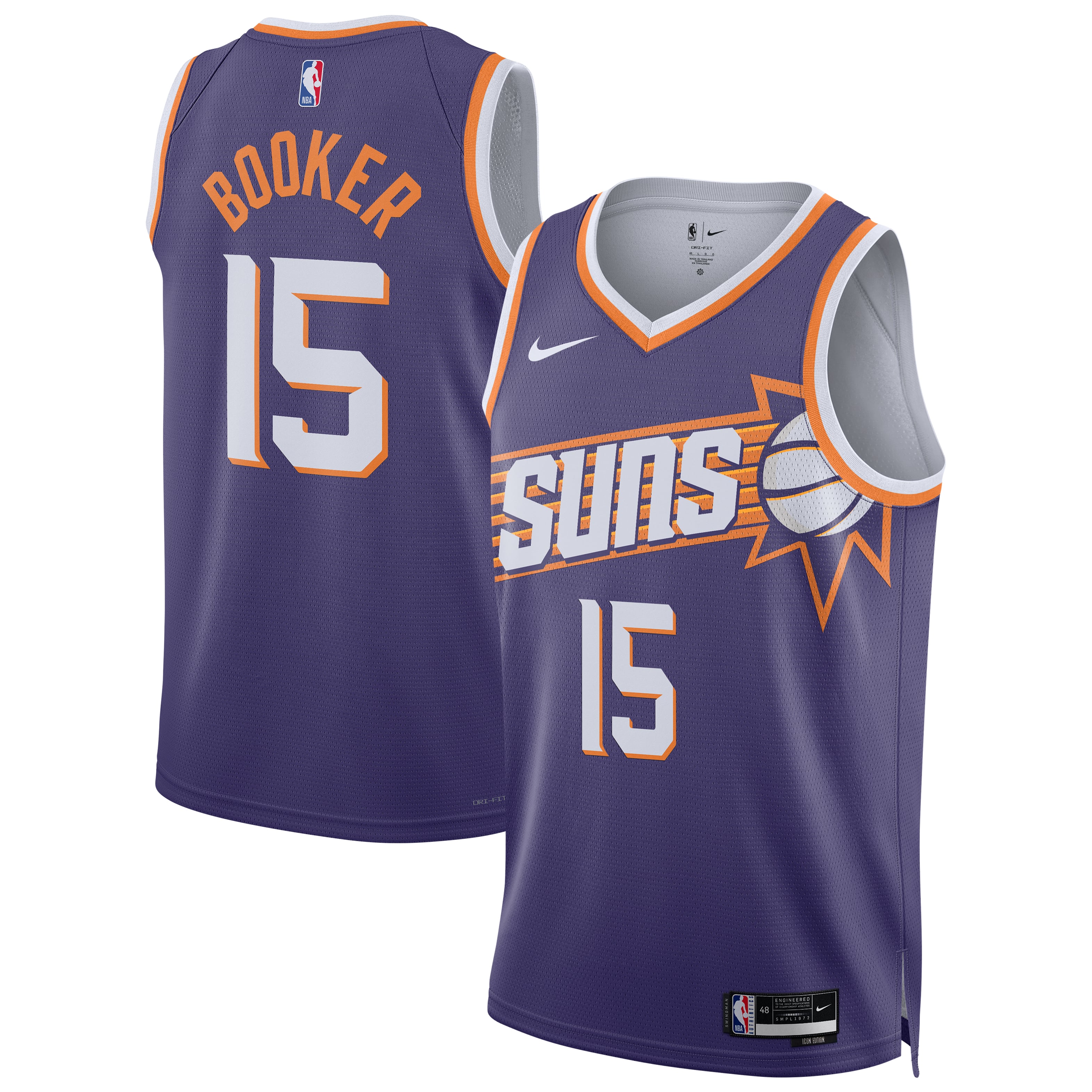 Maillot unisexe Nike Devin Booker blanc Phoenix Suns Swingman - Édition Association