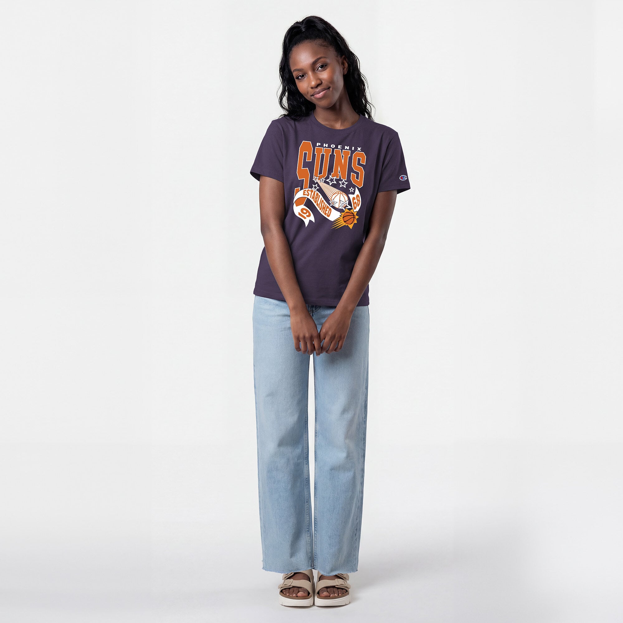 T-shirt Champion féminin violet Phoenix Suns Banner