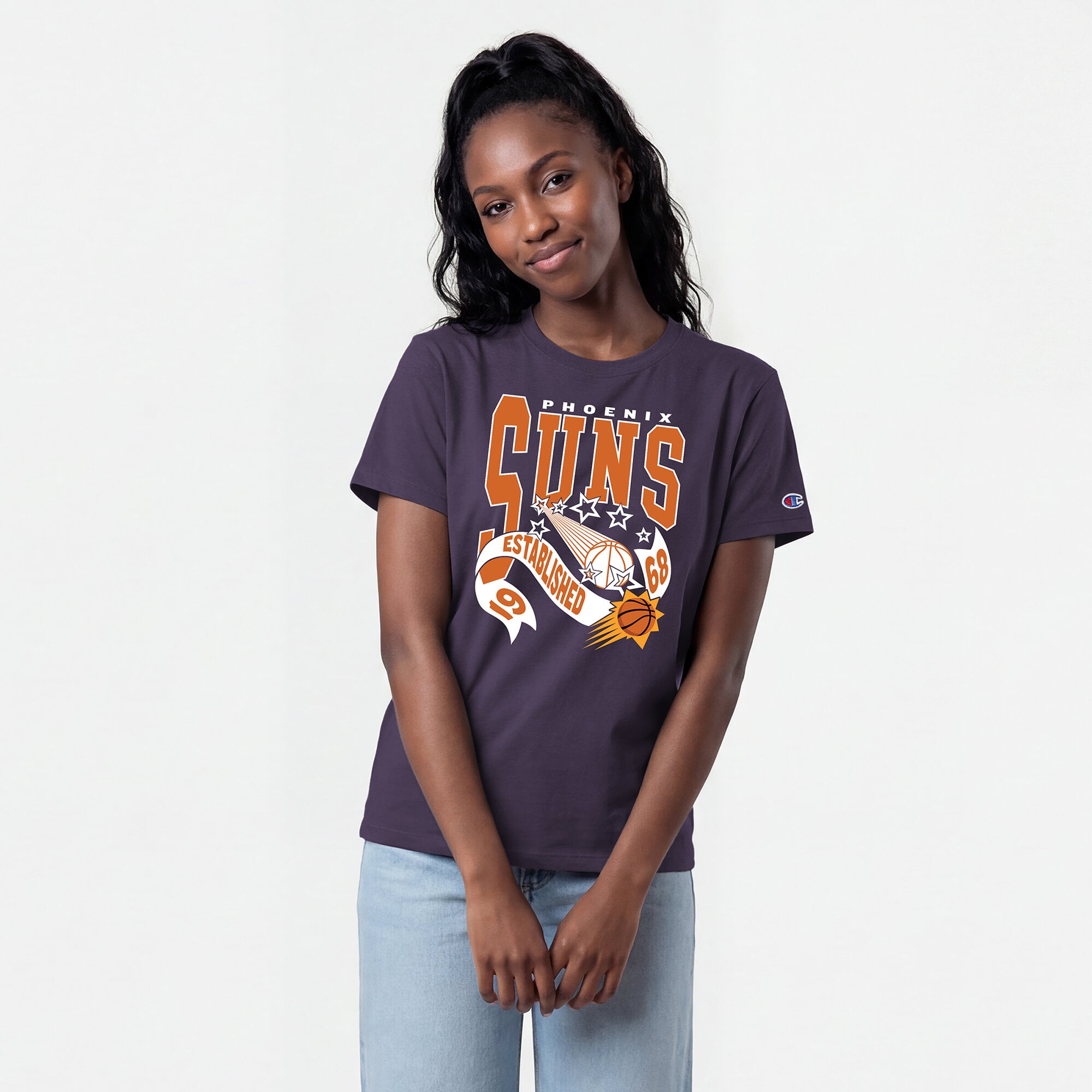 T-shirt Champion féminin violet Phoenix Suns Banner